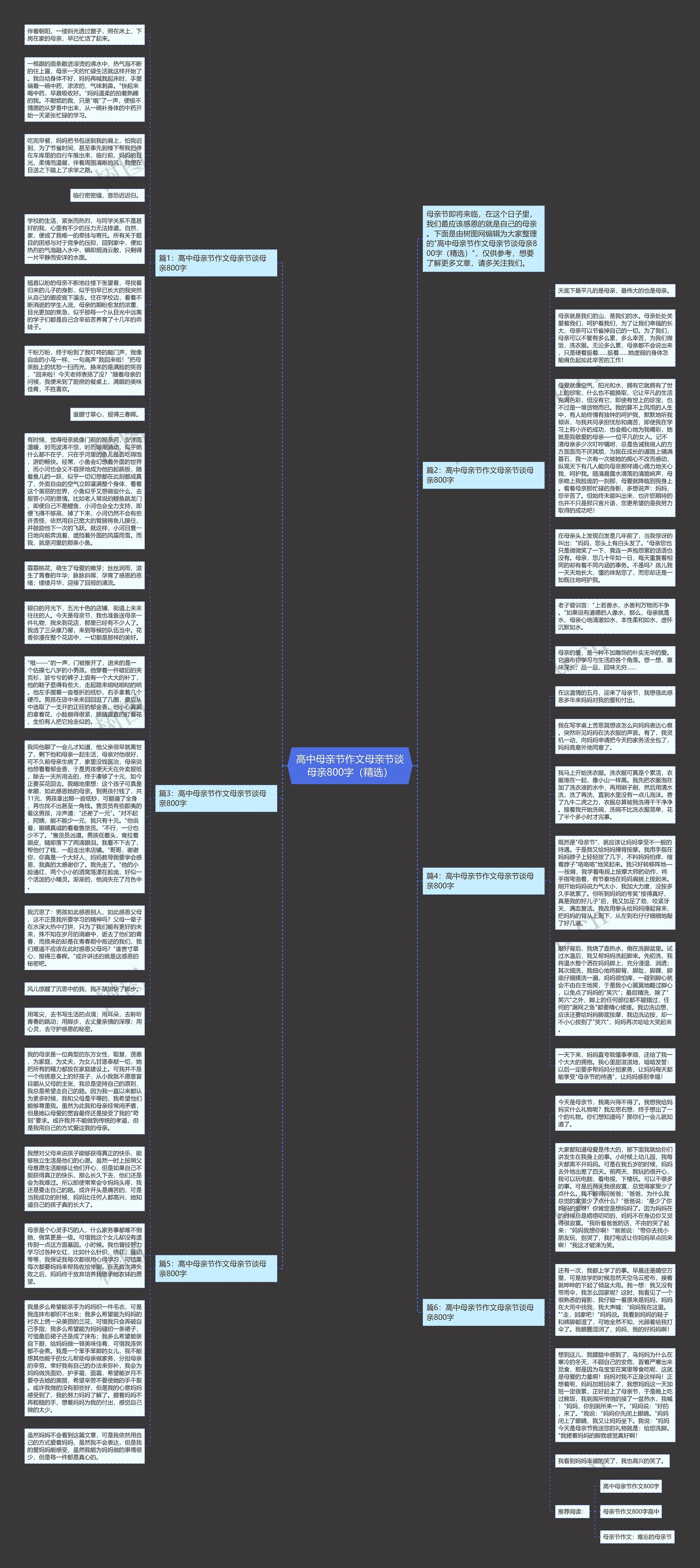 高中母亲节作文母亲节谈母亲800字（精选）