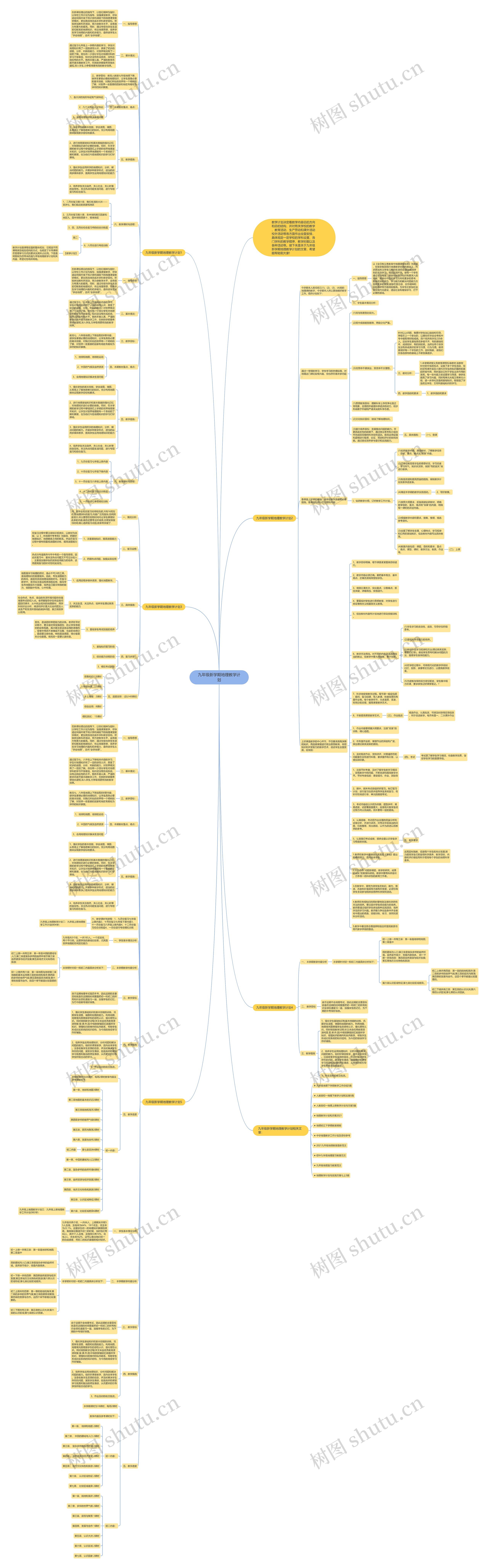 九年级新学期地理教学计划思维导图