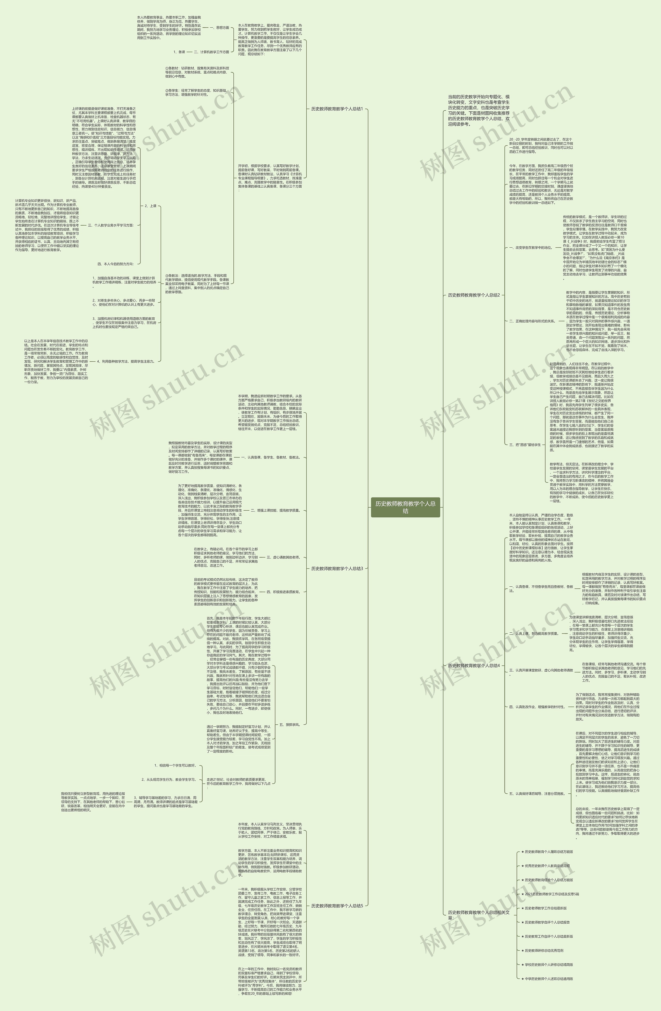 历史教师教育教学个人总结思维导图