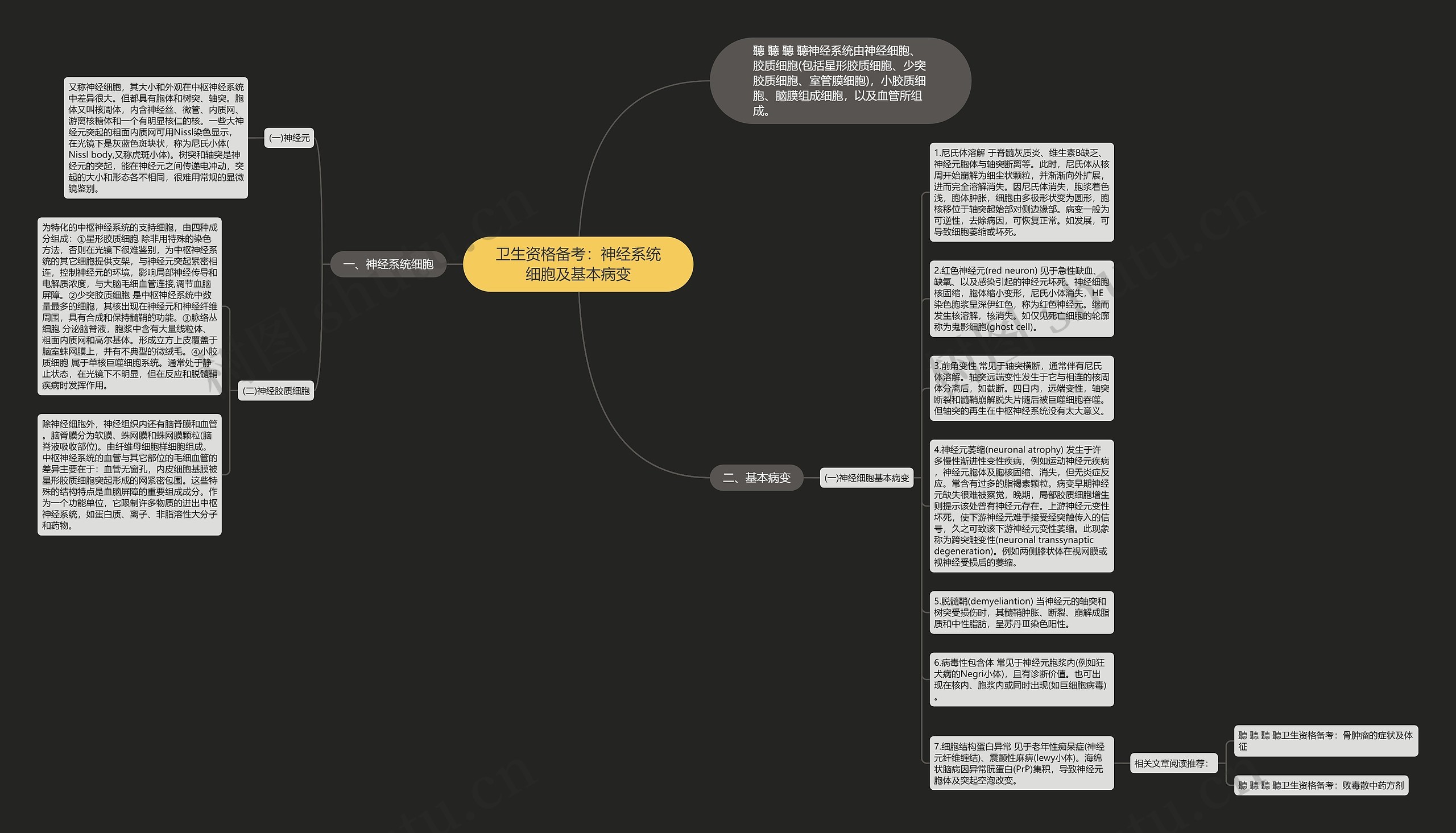 卫生资格备考：神经系统细胞及基本病变