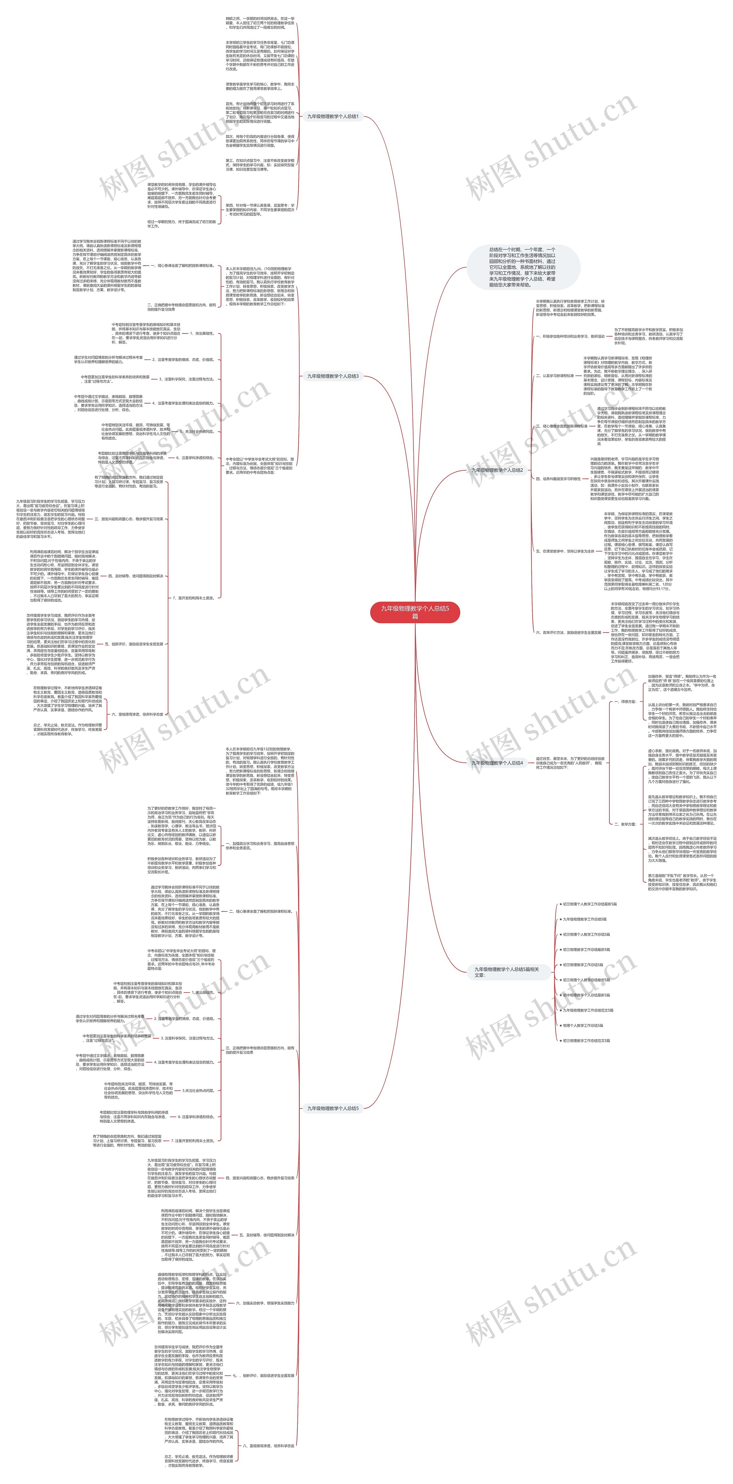 九年级物理教学个人总结5篇思维导图