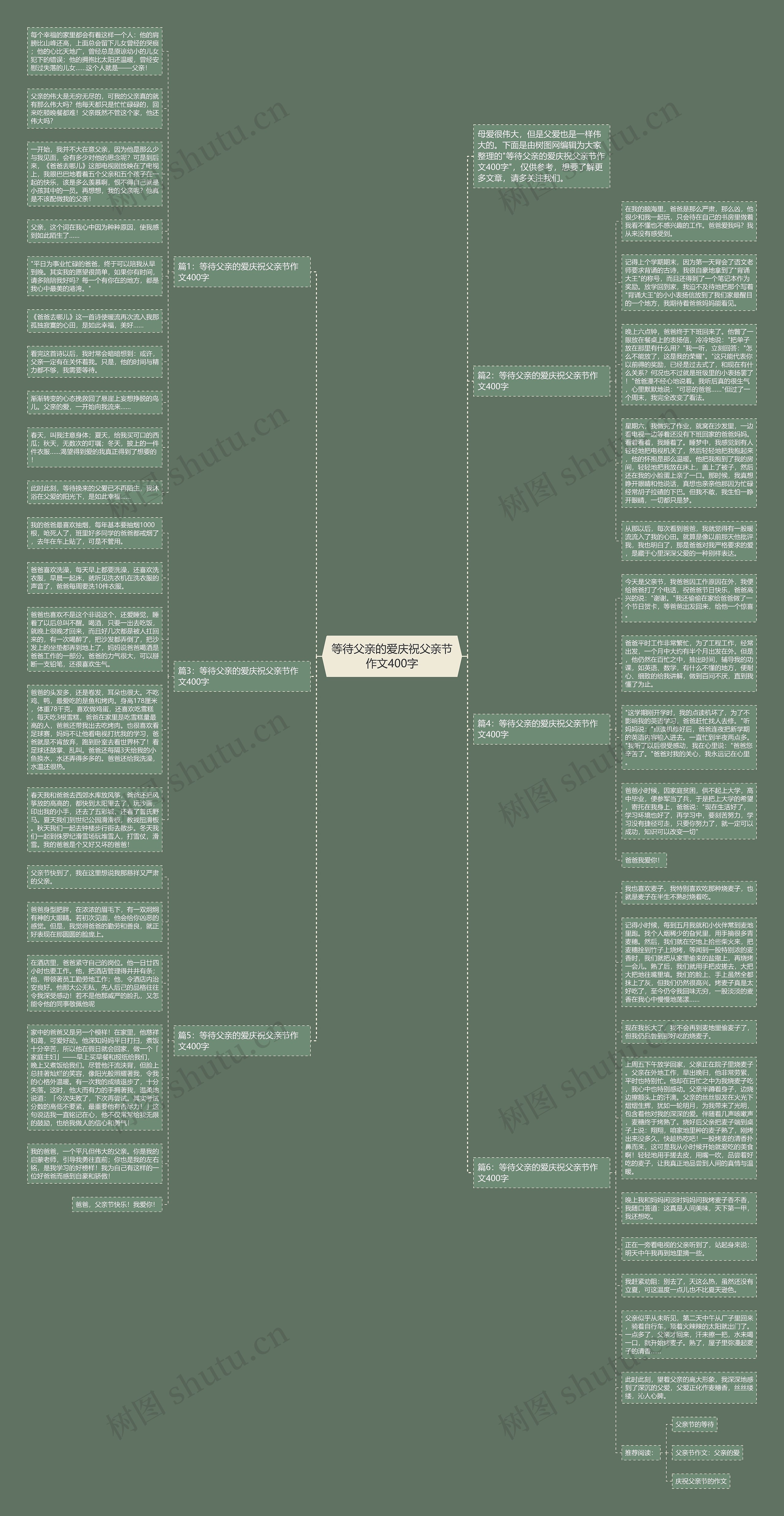 等待父亲的爱庆祝父亲节作文400字思维导图