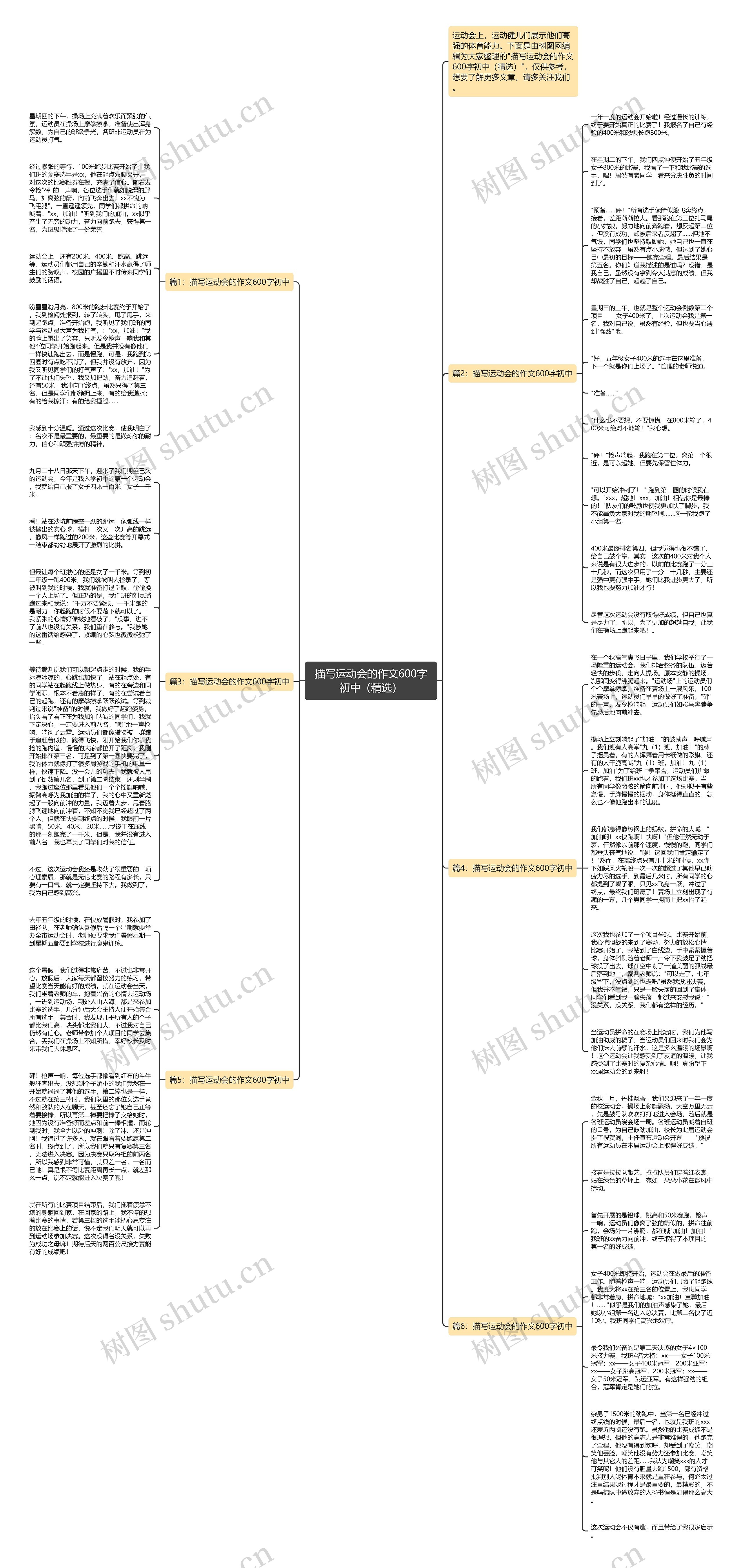 描写运动会的作文600字初中(精选)思维导图高清图 描写运动会的作文600字初中(精选)思维导图