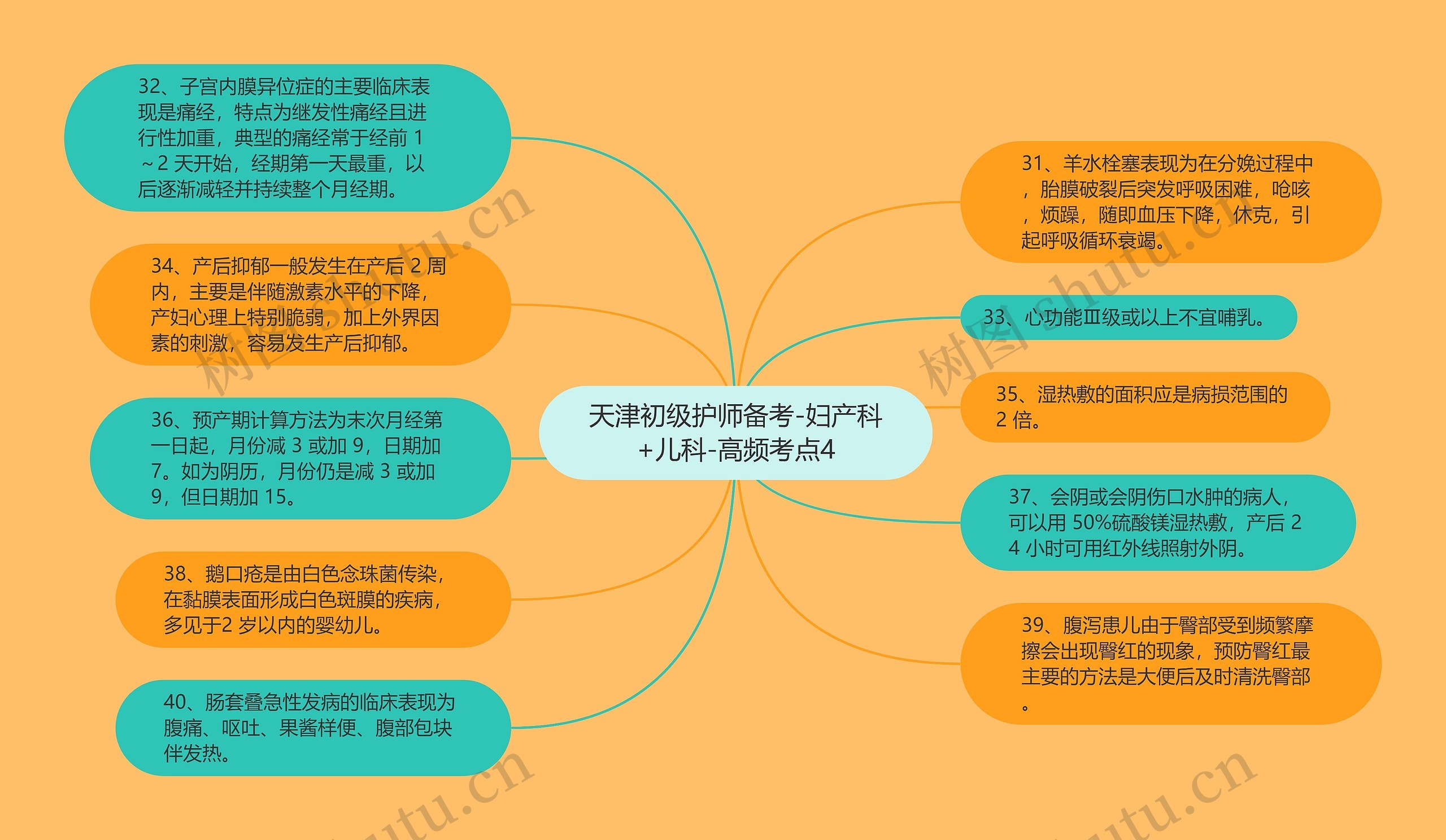 天津初级护师备考-妇产科+儿科-高频考点4思维导图