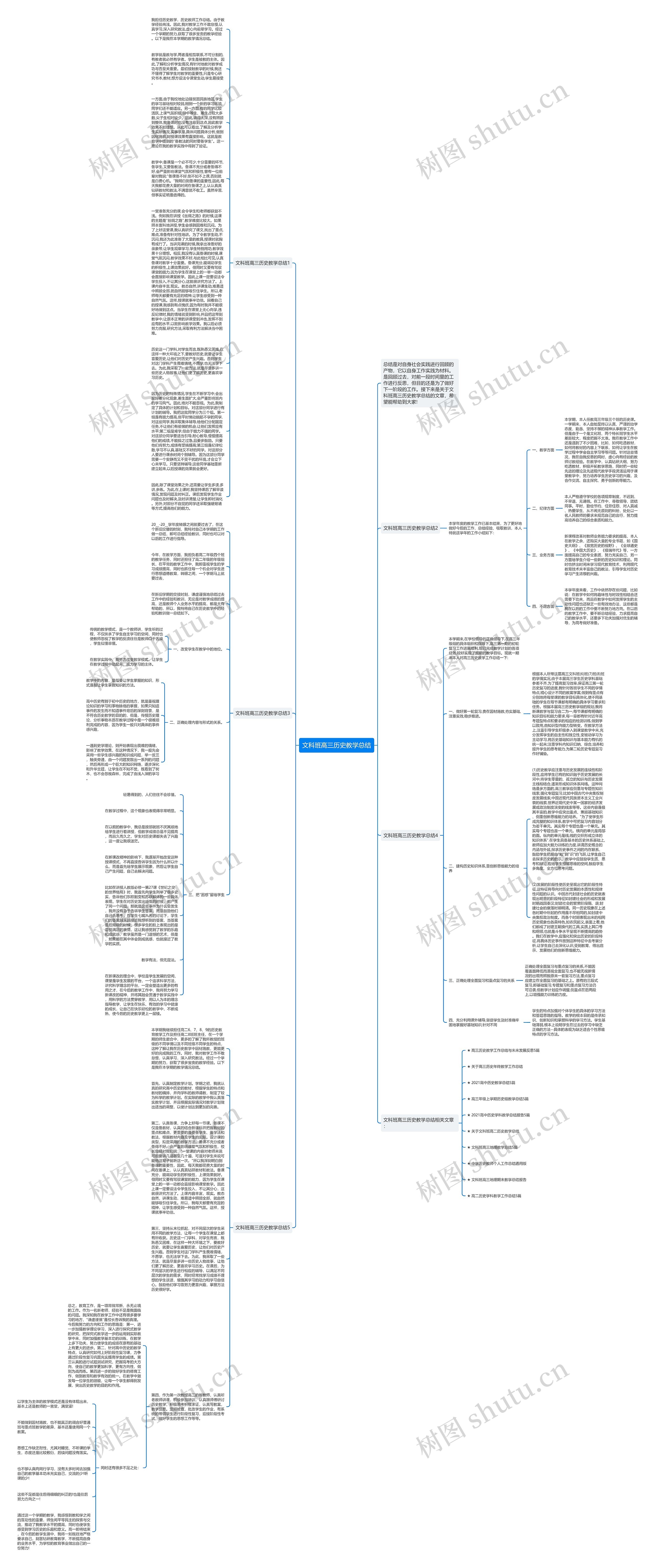 文科班高三历史教学总结思维导图