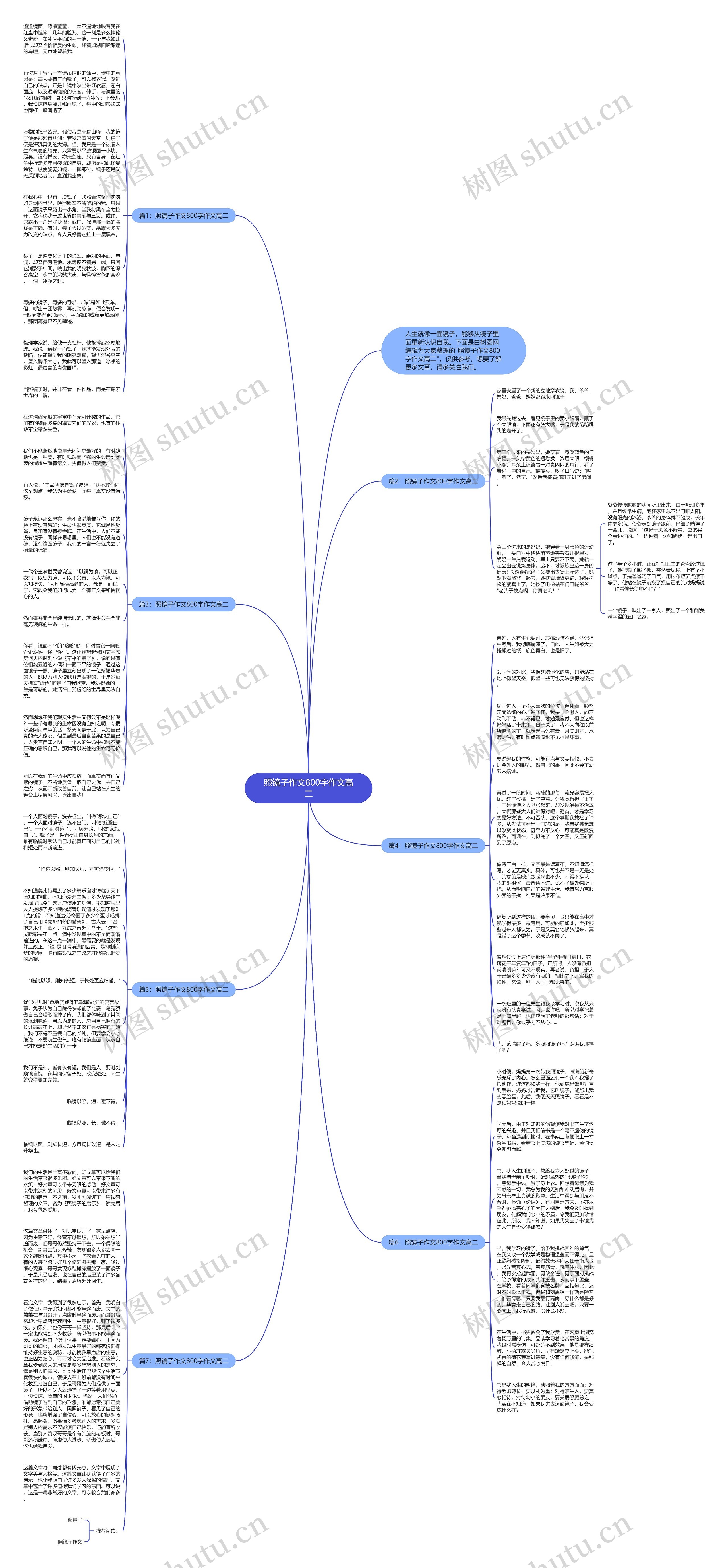 照镜子作文800字作文高二思维导图