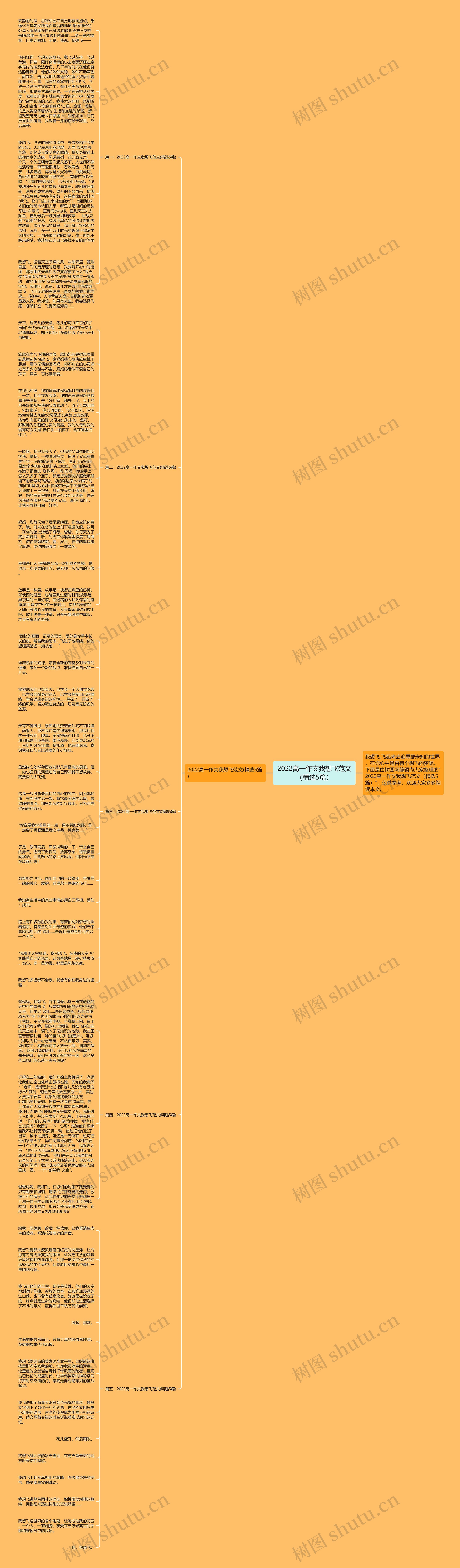 2022高一作文我想飞范文（精选5篇）思维导图