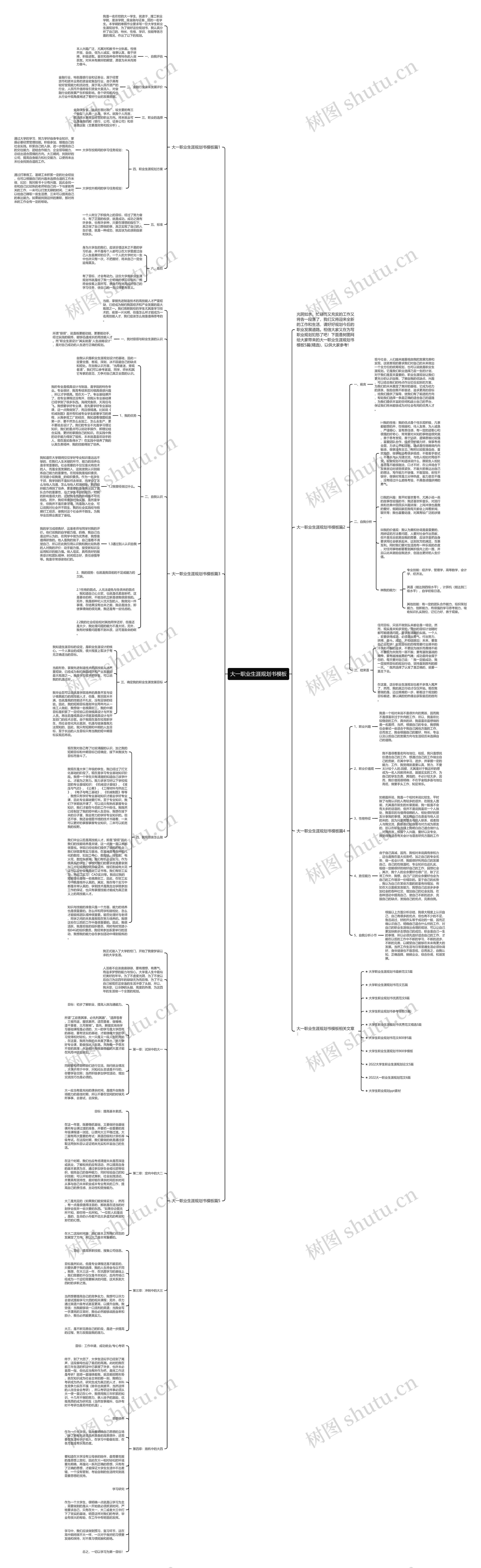 大一职业生涯规划书思维导图