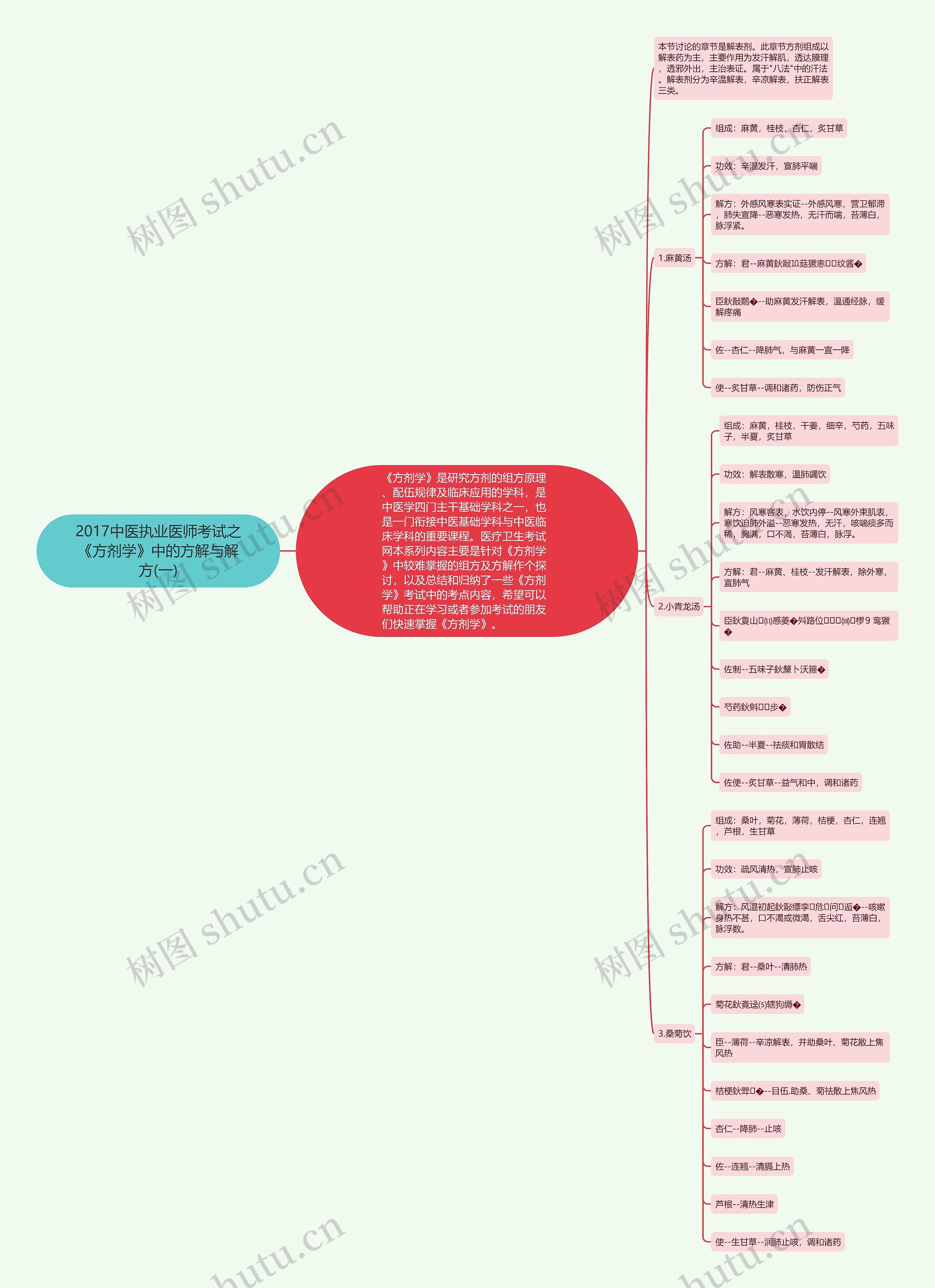 2017中医执业医师考试之《方剂学》中的方解与解方(一)思维导图