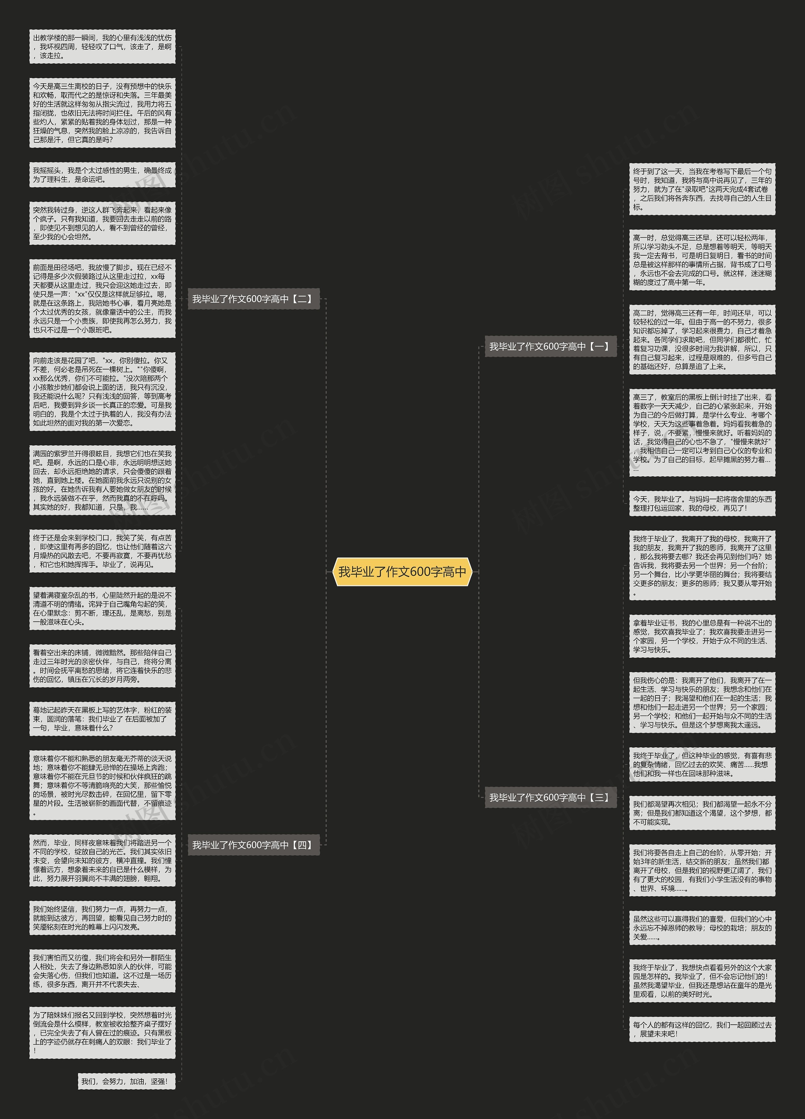 我毕业了作文600字高中思维导图