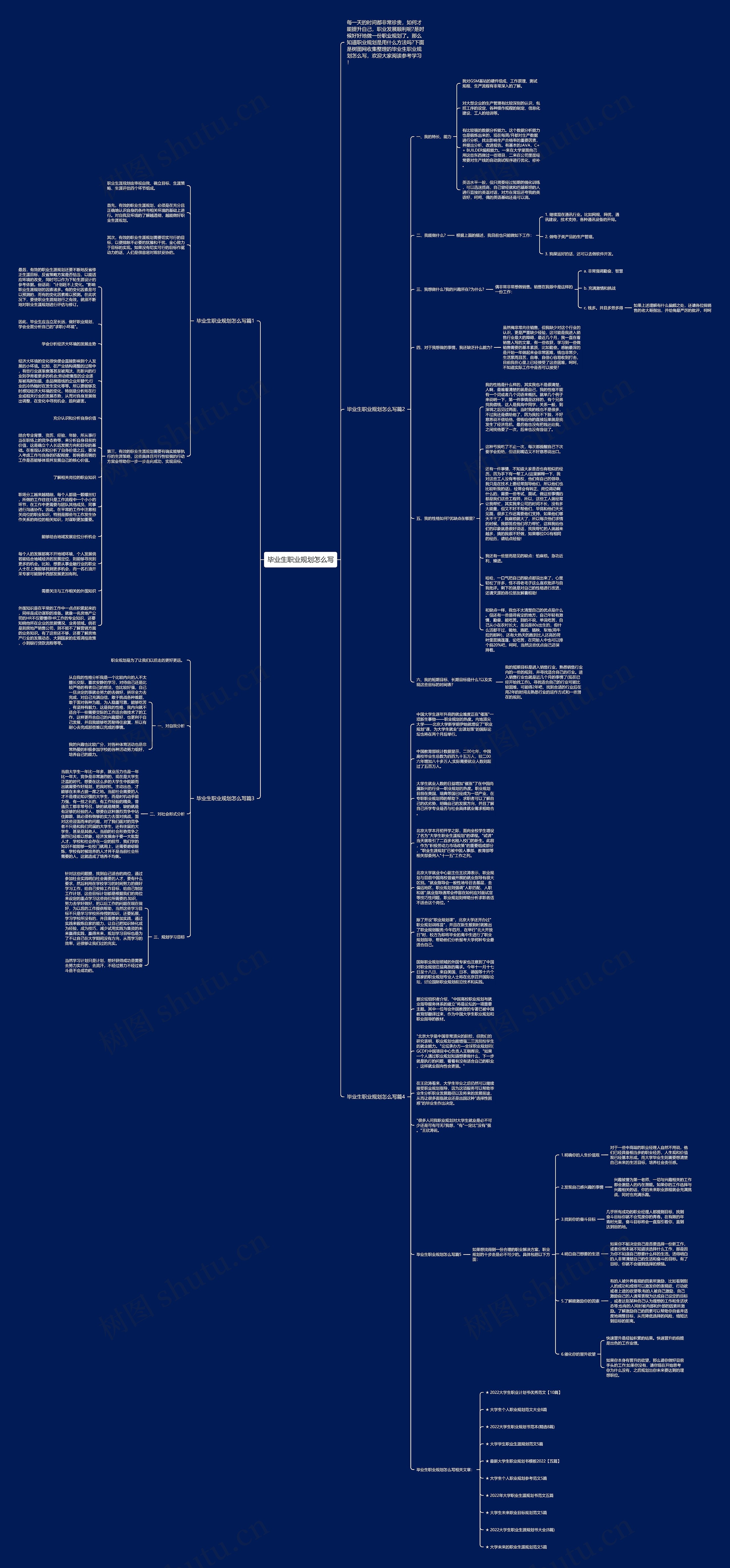 毕业生职业规划怎么写思维导图