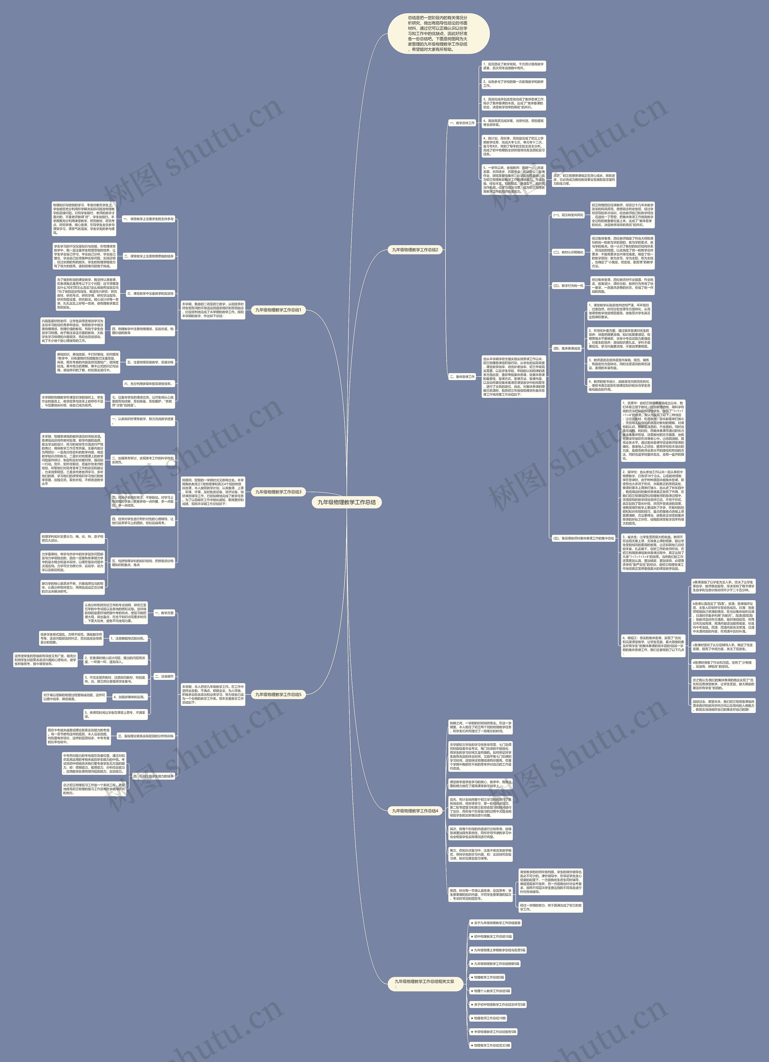 九年级物理教学工作总结思维导图