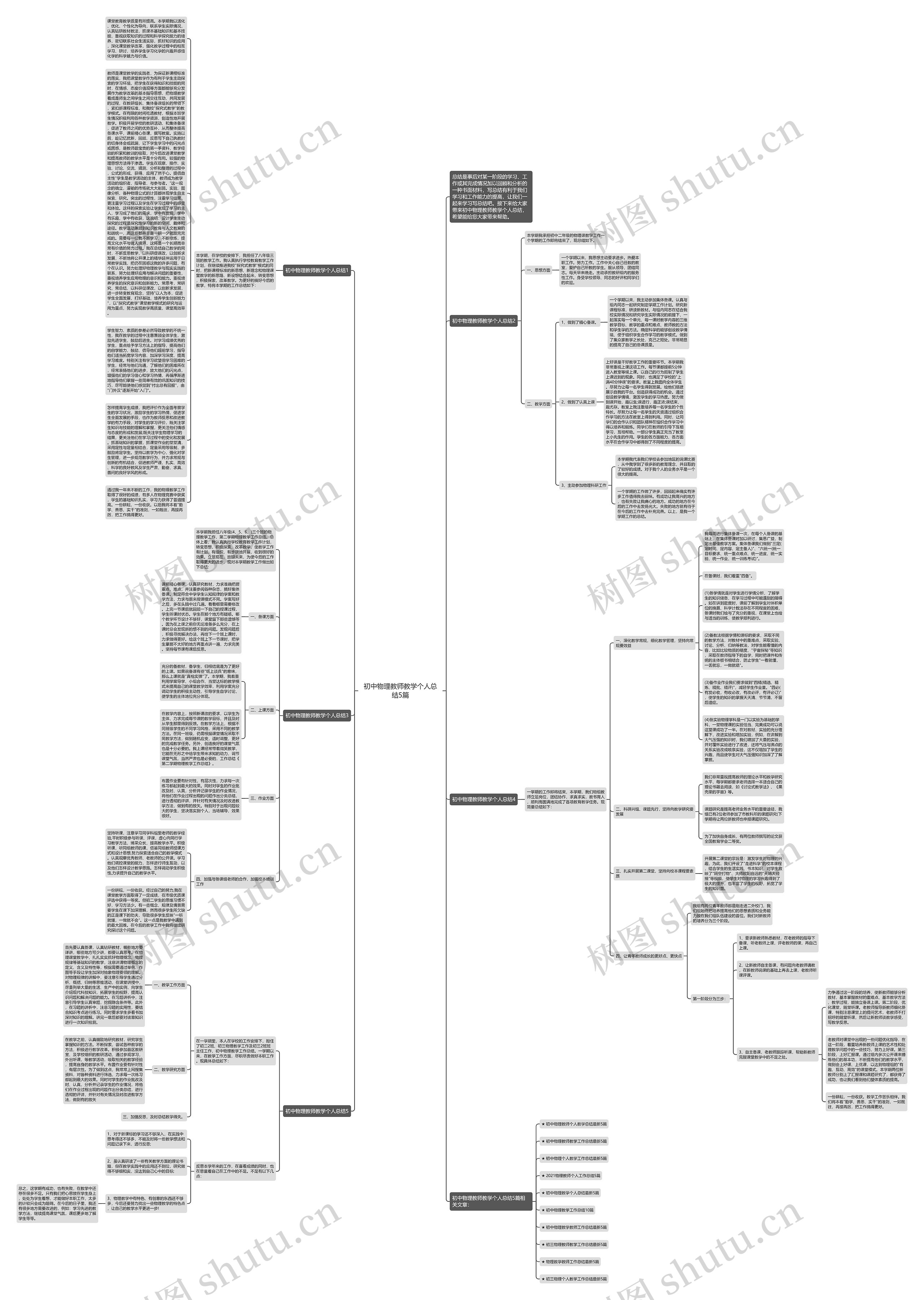 初中物理教师教学个人总结5篇思维导图