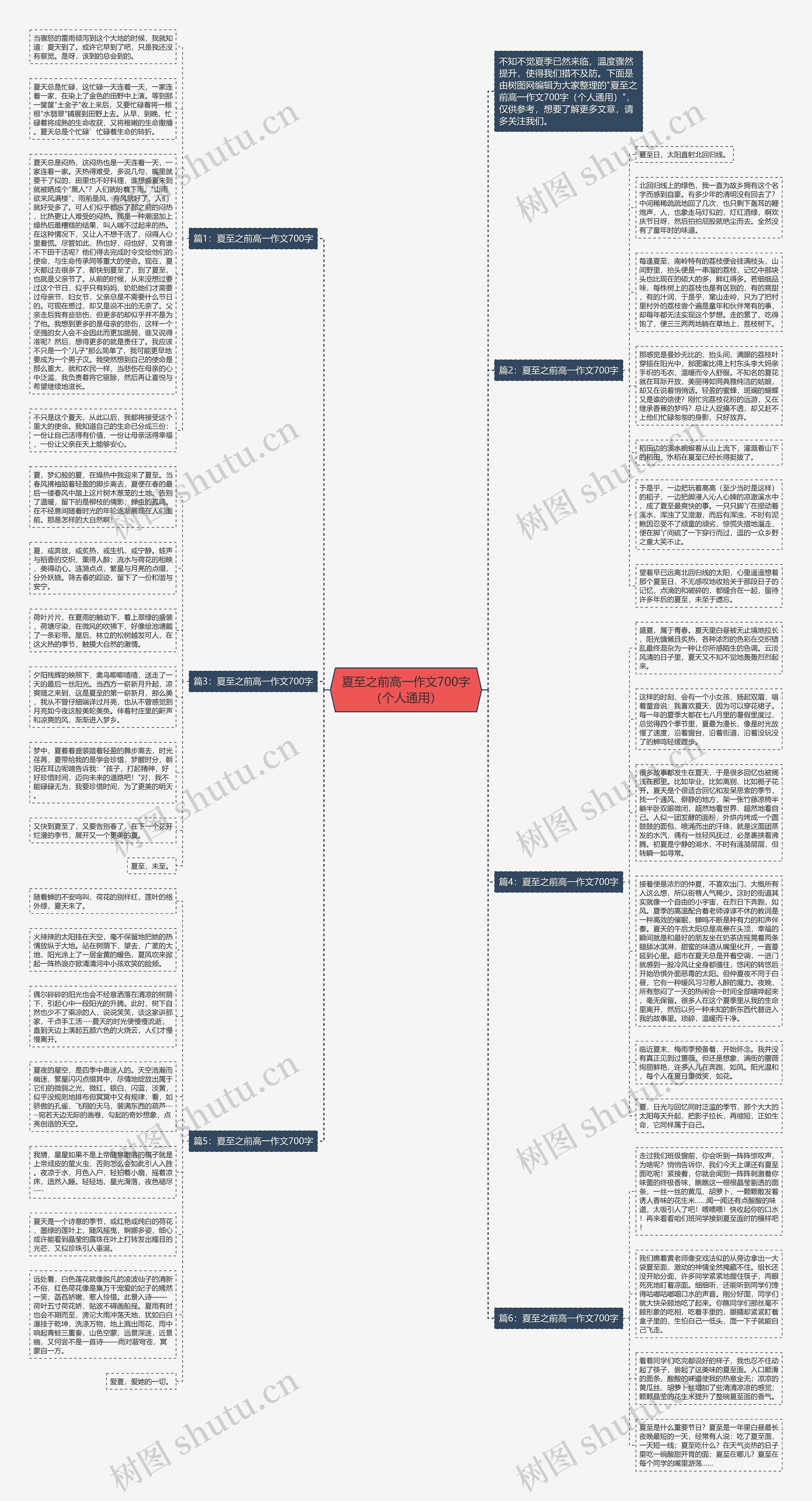 夏至之前高一作文700字（个人通用）思维导图