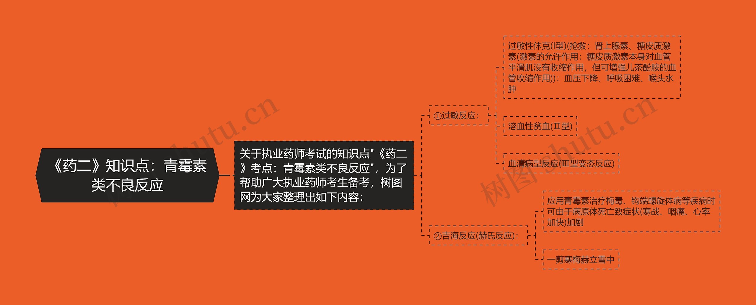 《药二》知识点：青霉素类不良反应思维导图