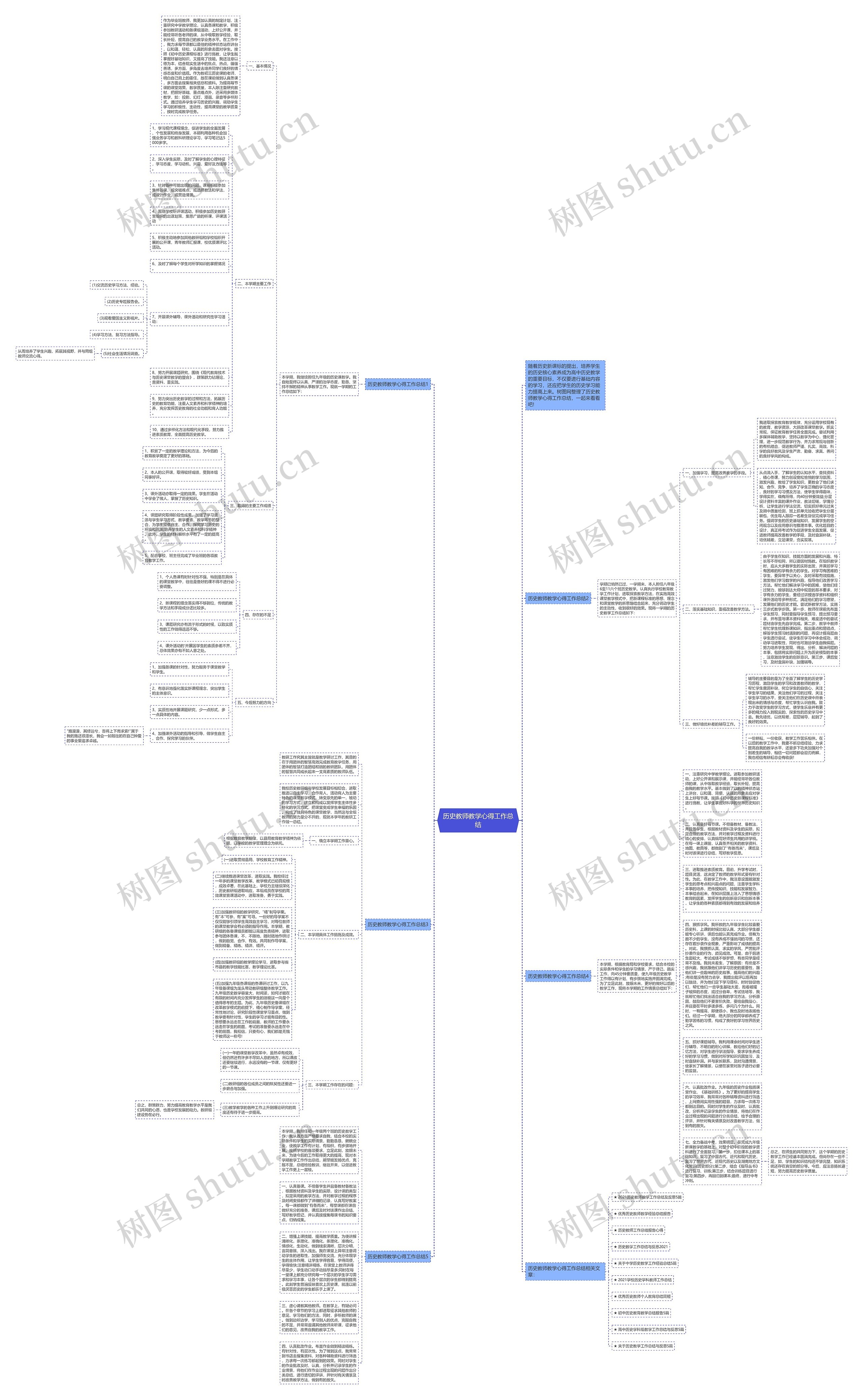 历史教师教学心得工作总结思维导图
