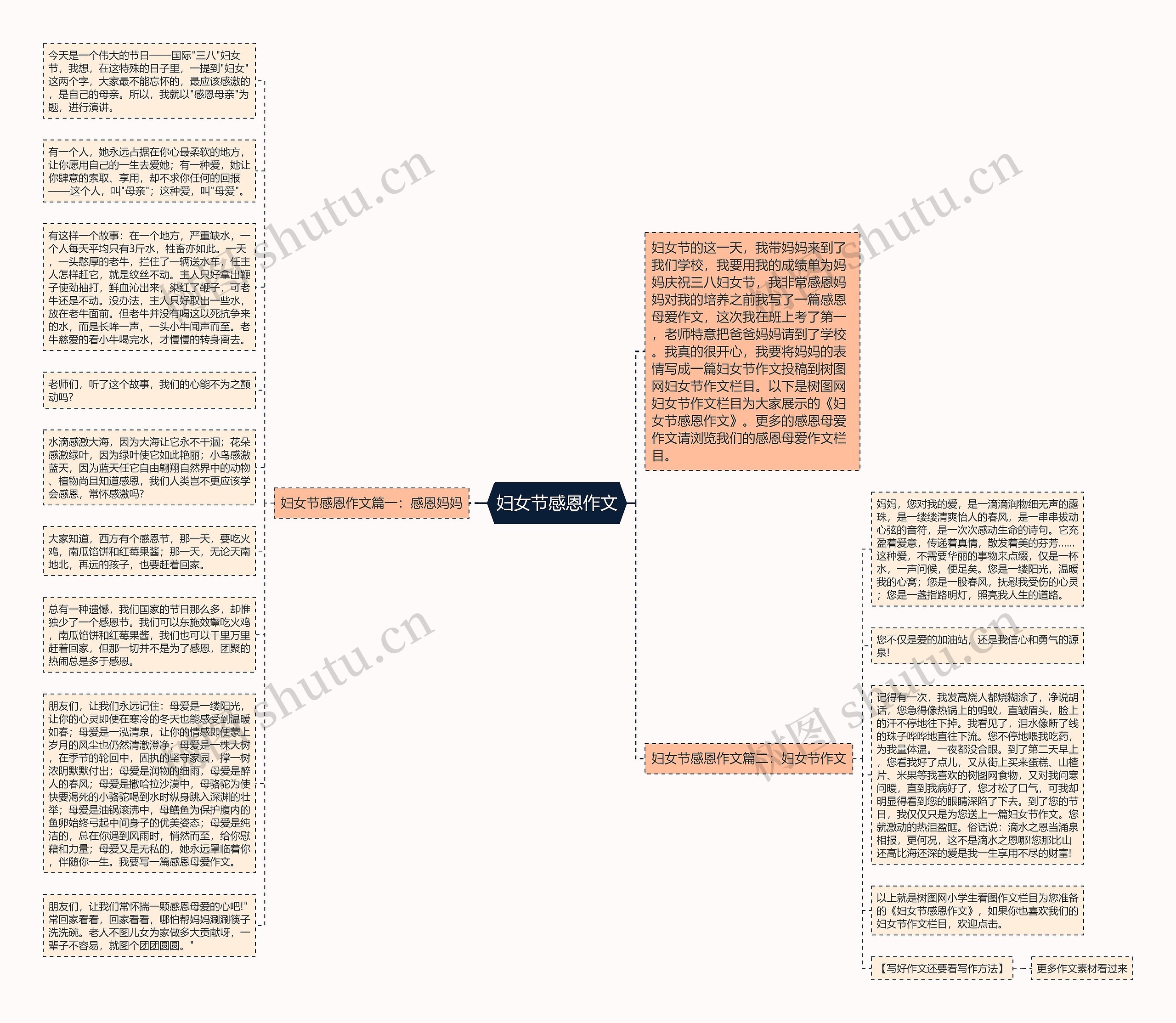 妇女节感恩作文思维导图