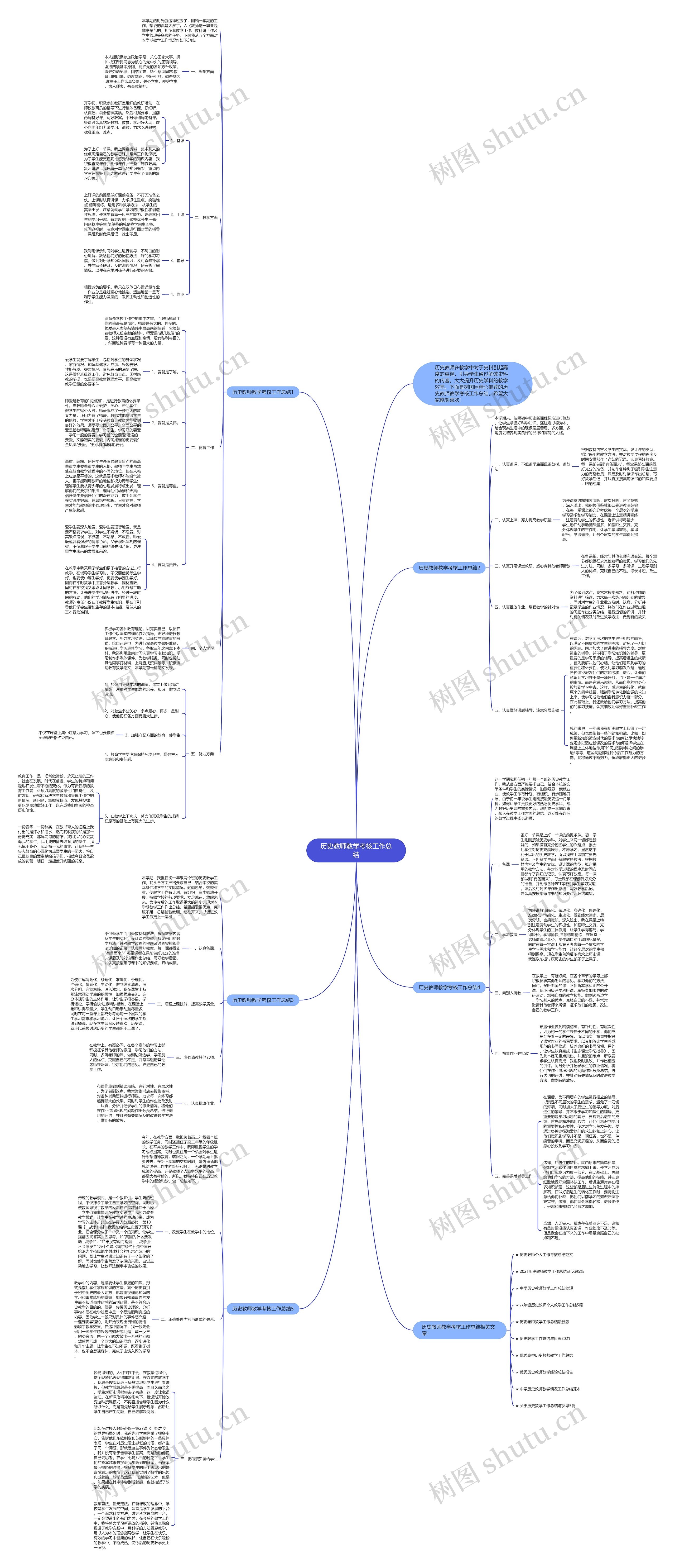 历史教师教学考核工作总结思维导图