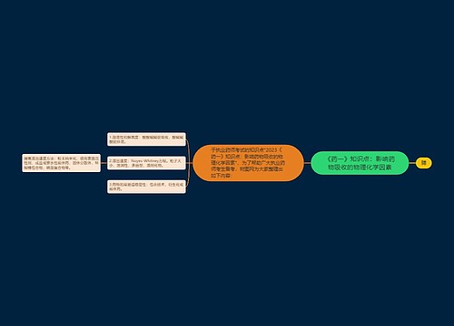 《药一》知识点：影响药物吸收的物理化学因素