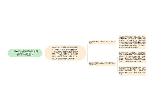 2020年执业药师考试常见的两个命题规律