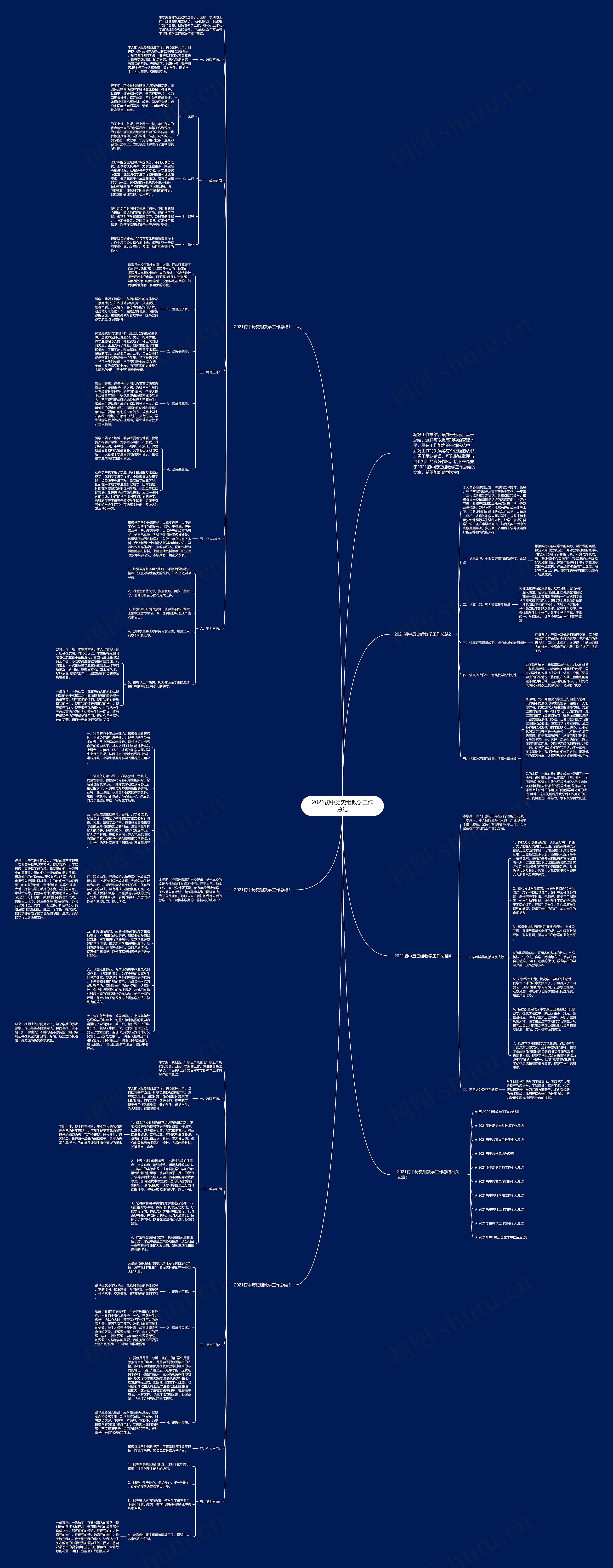 2021初中历史组教学工作总结思维导图