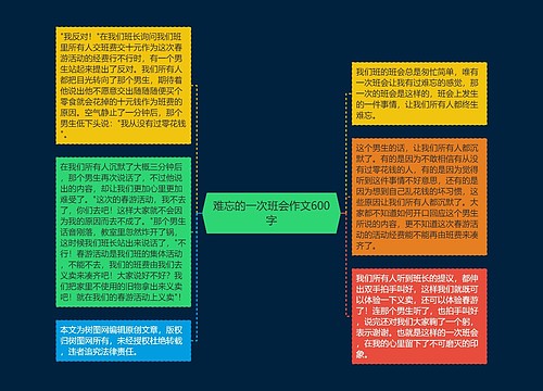 难忘的一次班会作文600字