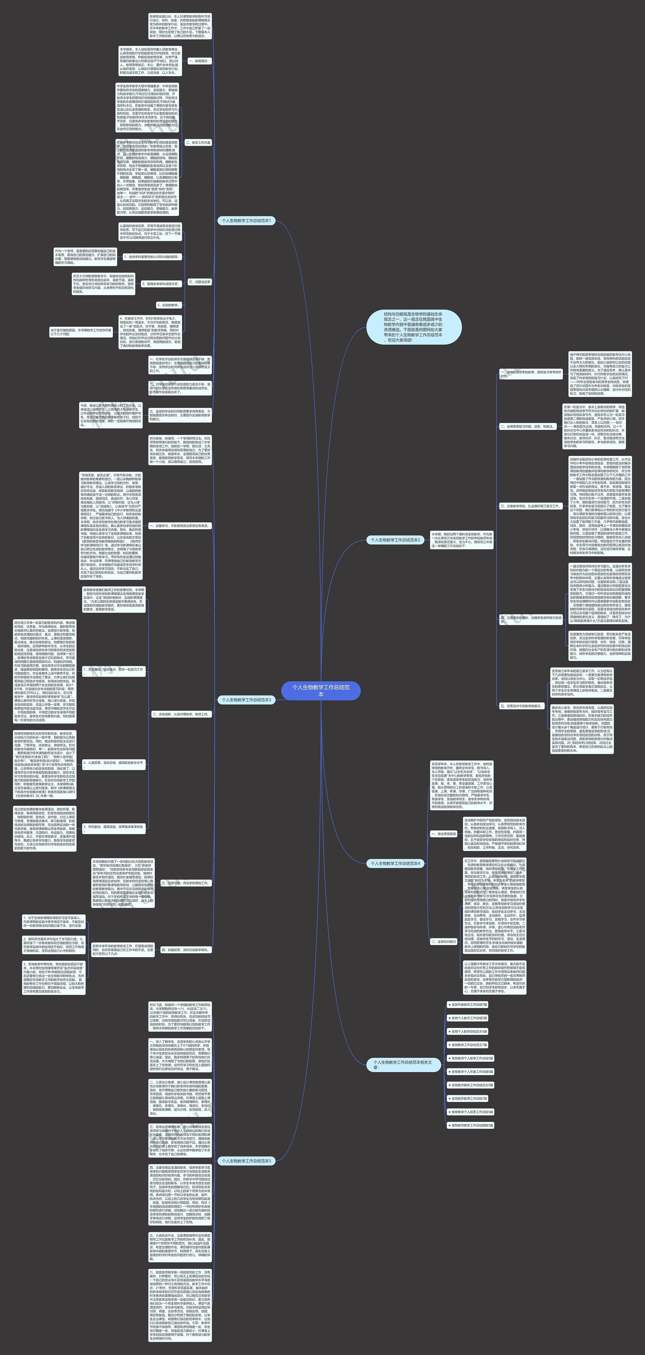个人生物教学工作总结范本思维导图