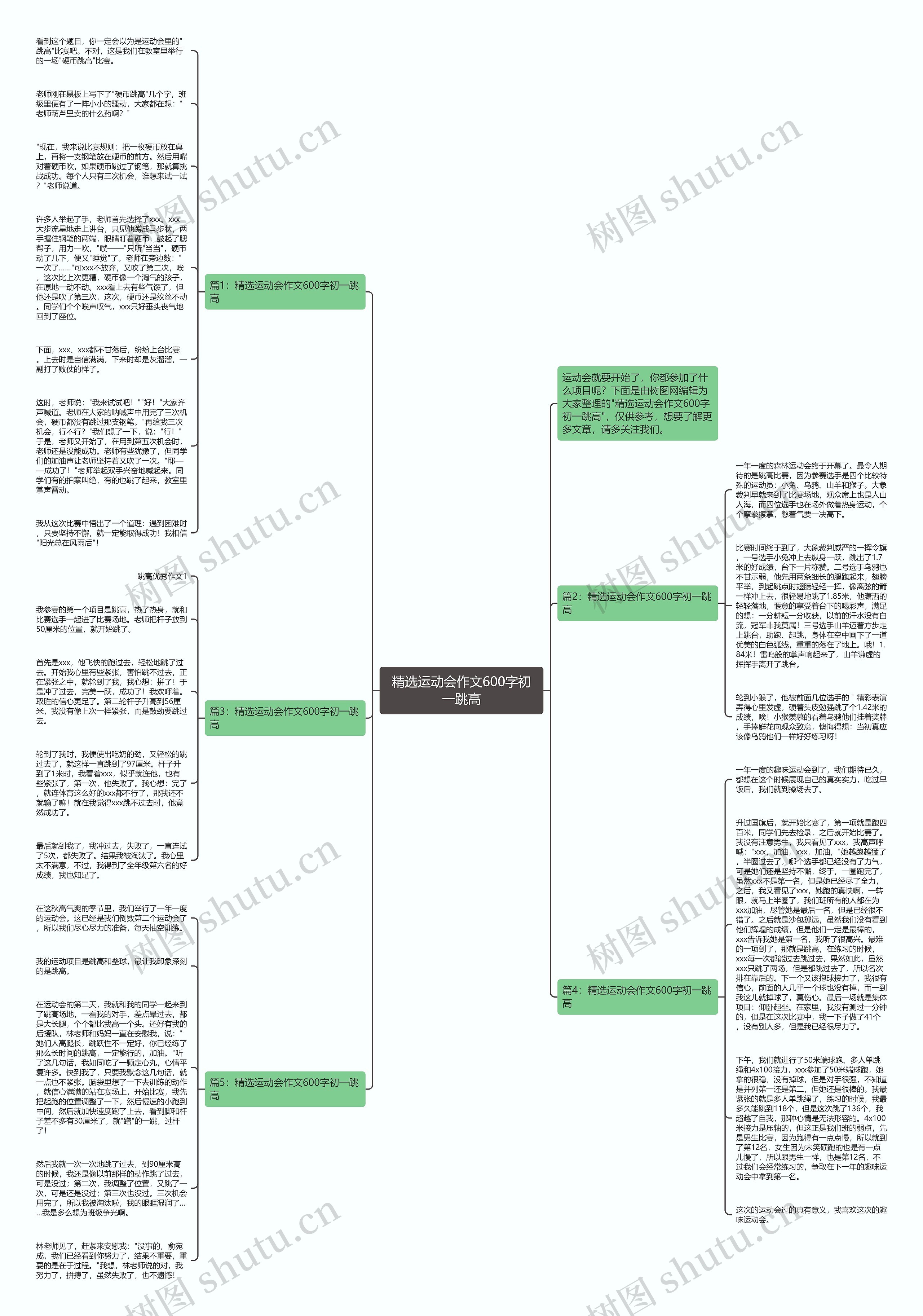 精选运动会作文600字初一跳高思维导图