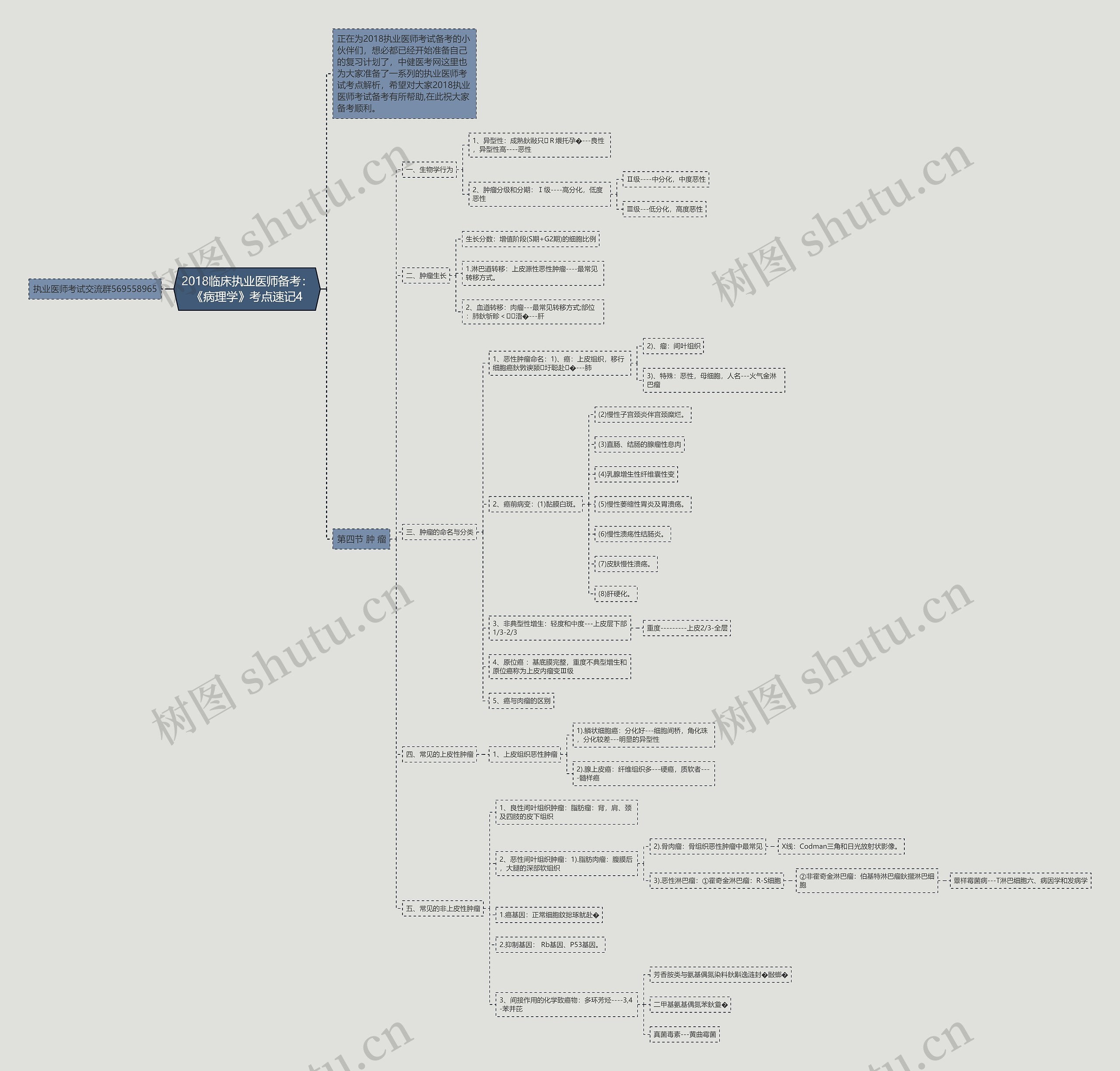 2018临床执业医师备考：《病理学》考点速记4思维导图