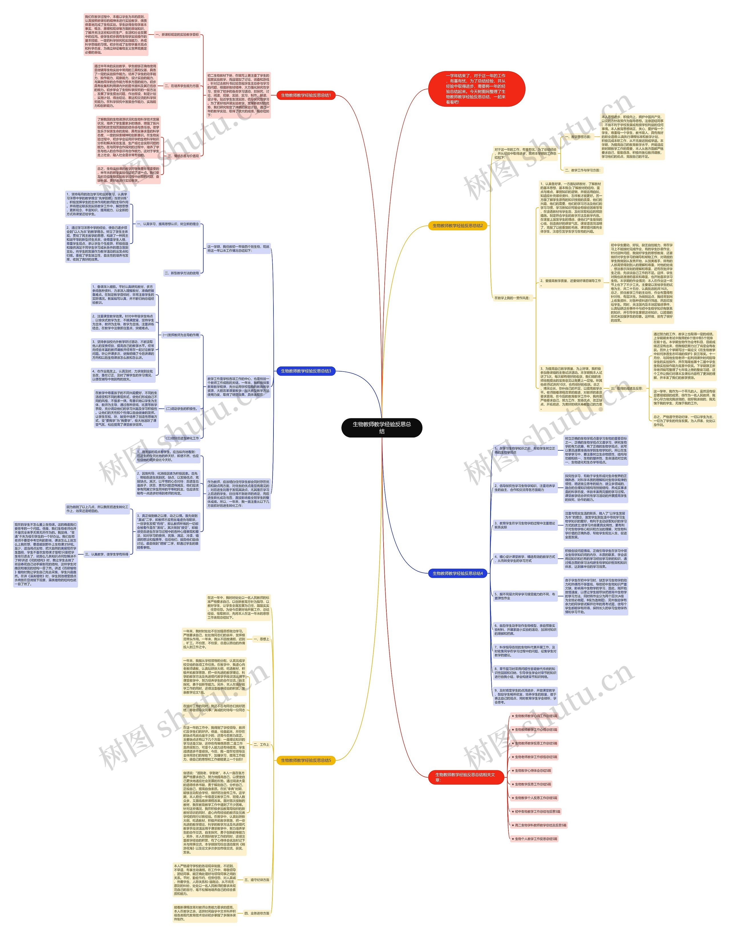 生物教师教学经验反思总结思维导图