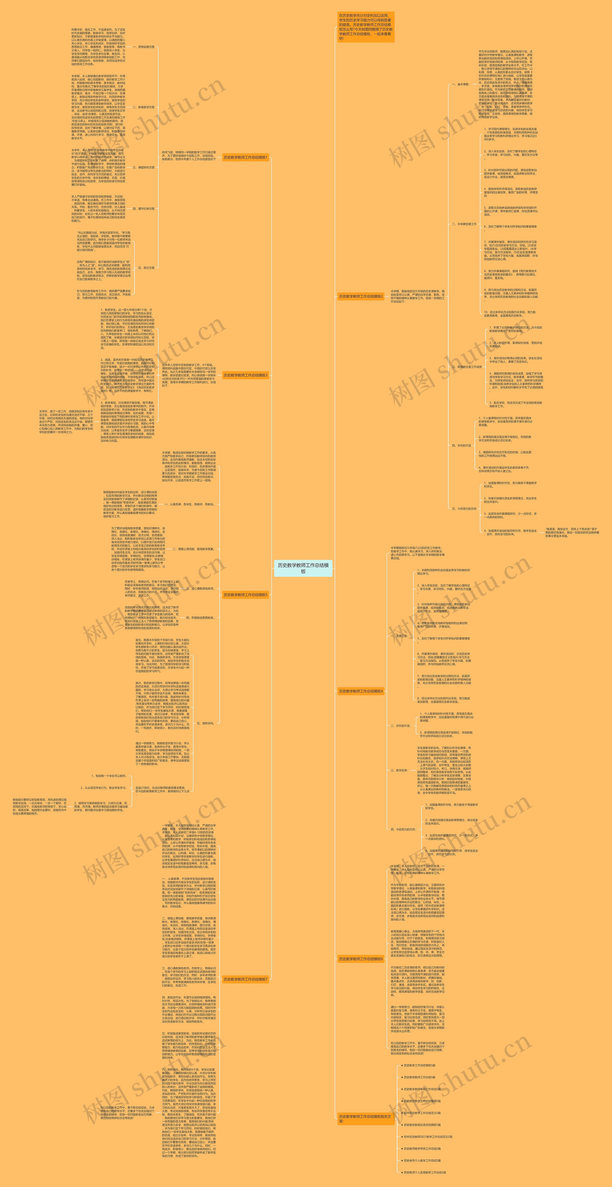 历史教学教师工作总结思维导图