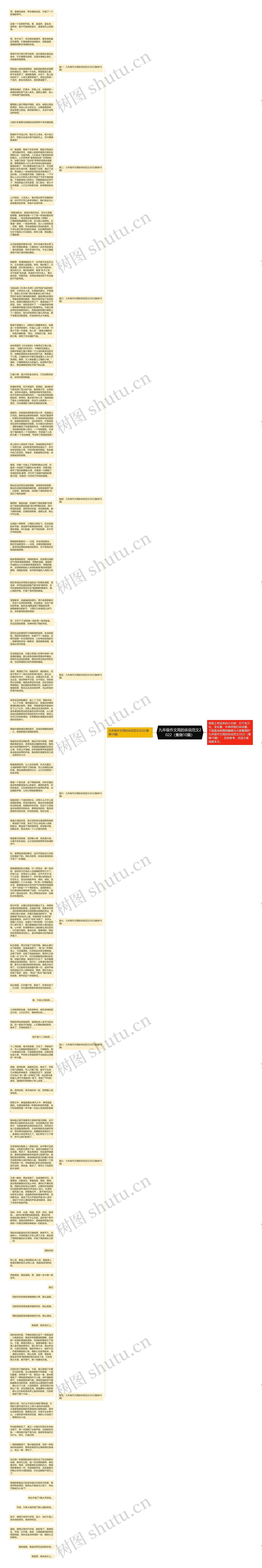 九年级作文雨的诉说范文2022（集锦10篇）思维导图