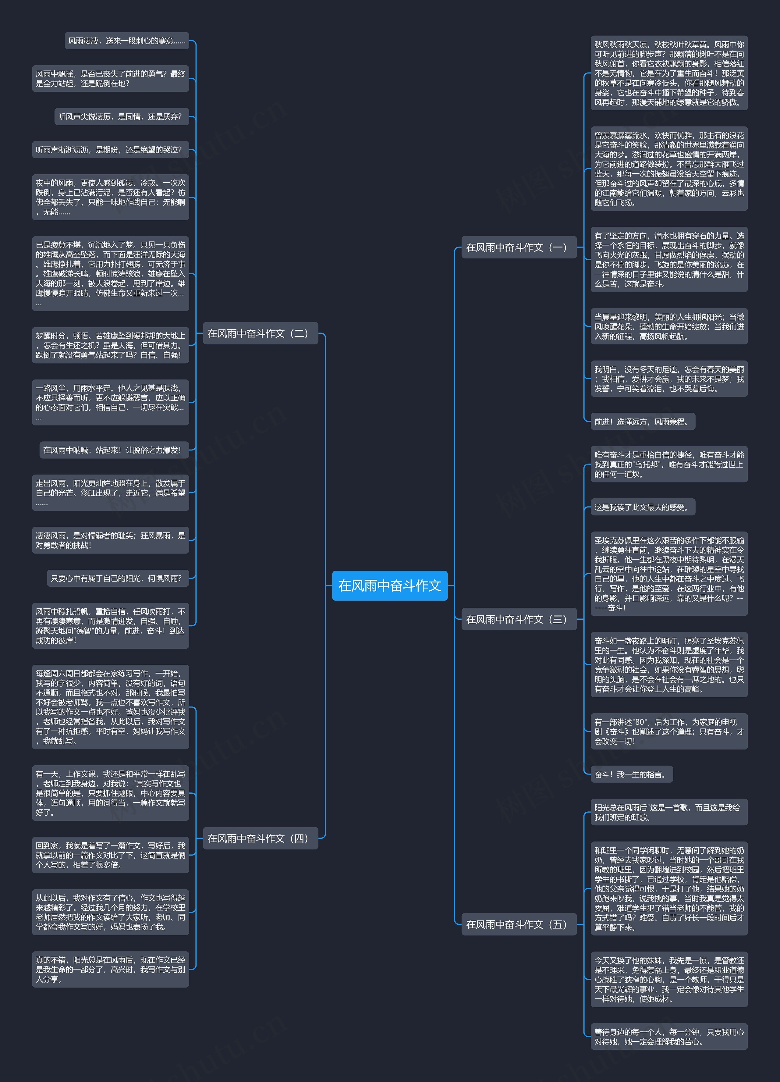 在风雨中奋斗作文思维导图