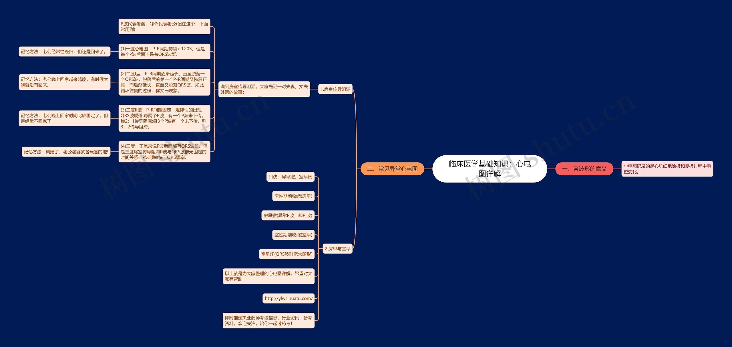 临床医学基础知识：心电图详解思维导图