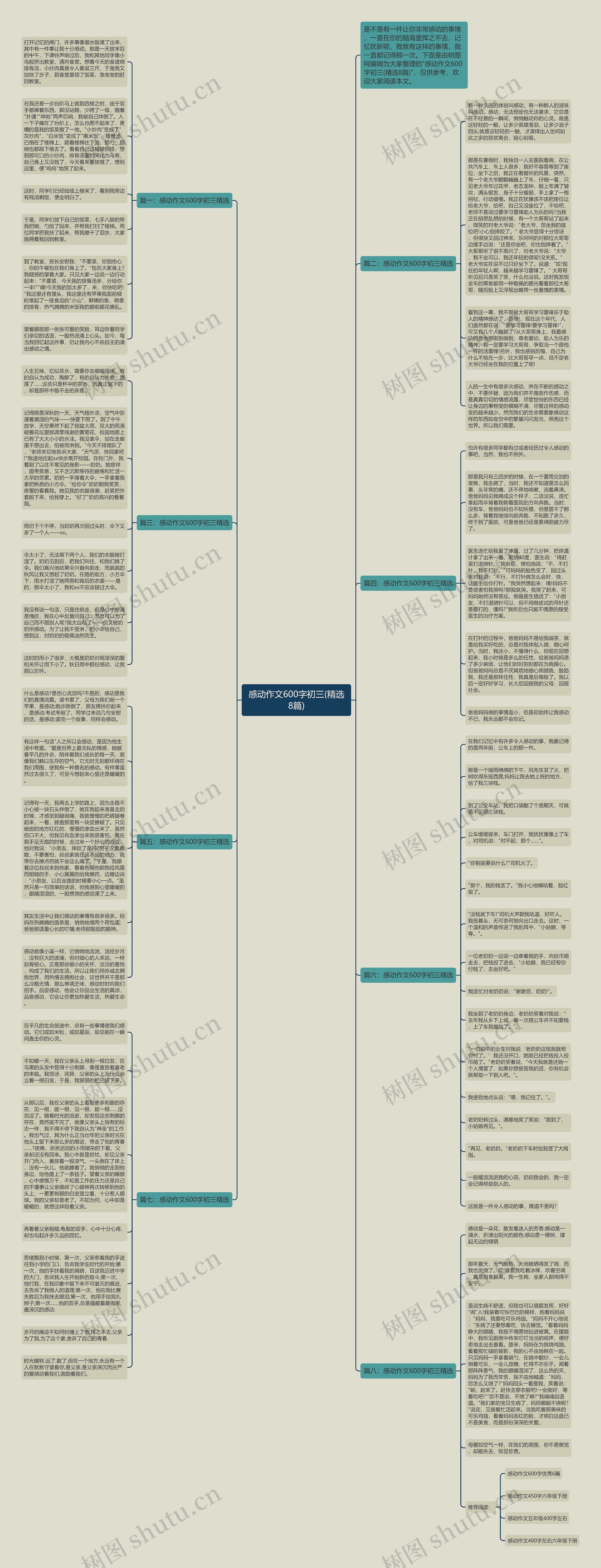 感动作文600字初三(精选8篇)思维导图