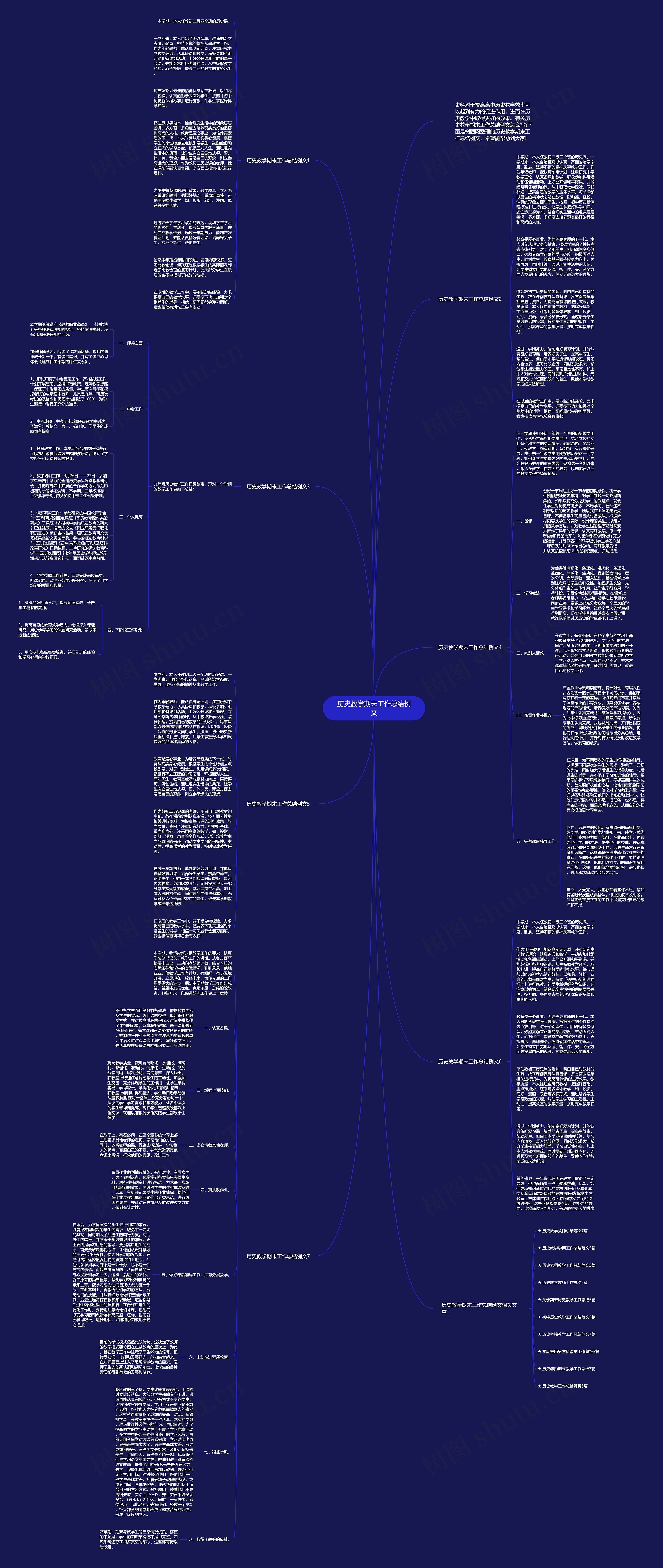 历史教学期末工作总结例文思维导图