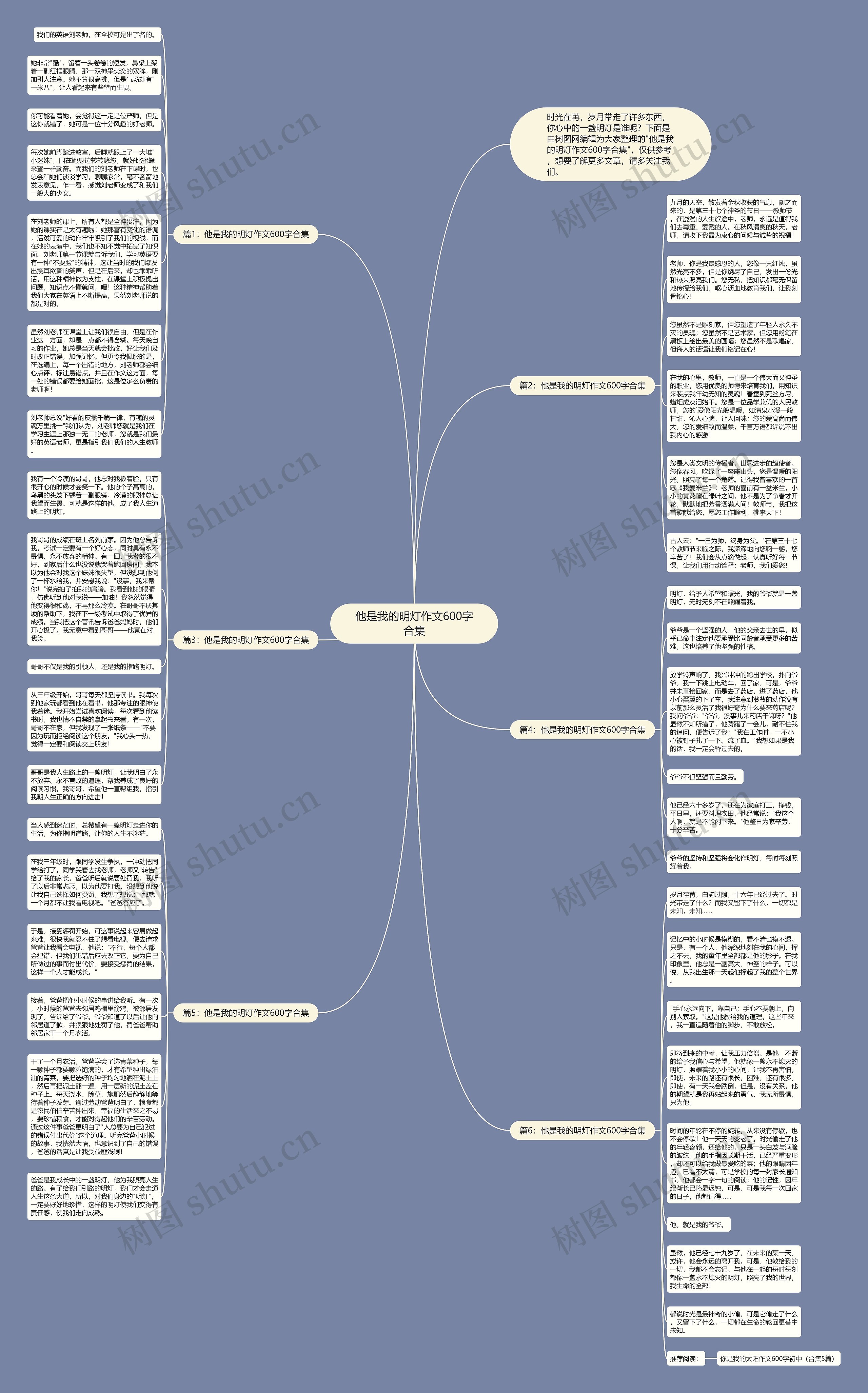 他是我的明灯作文600字合集思维导图