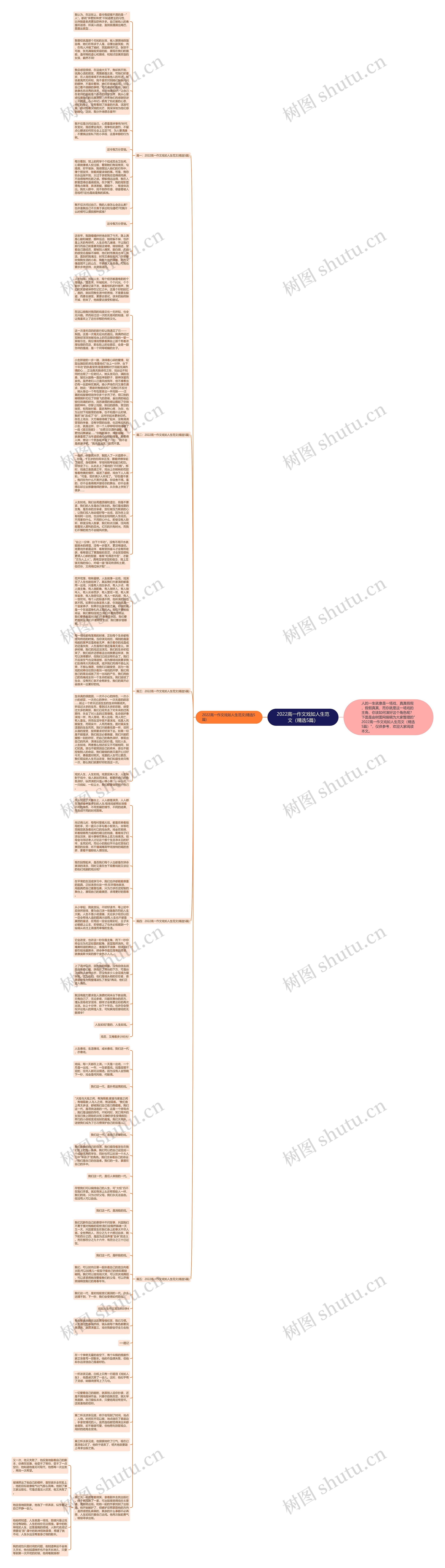 2022高一作文戏如人生范文（精选5篇）思维导图