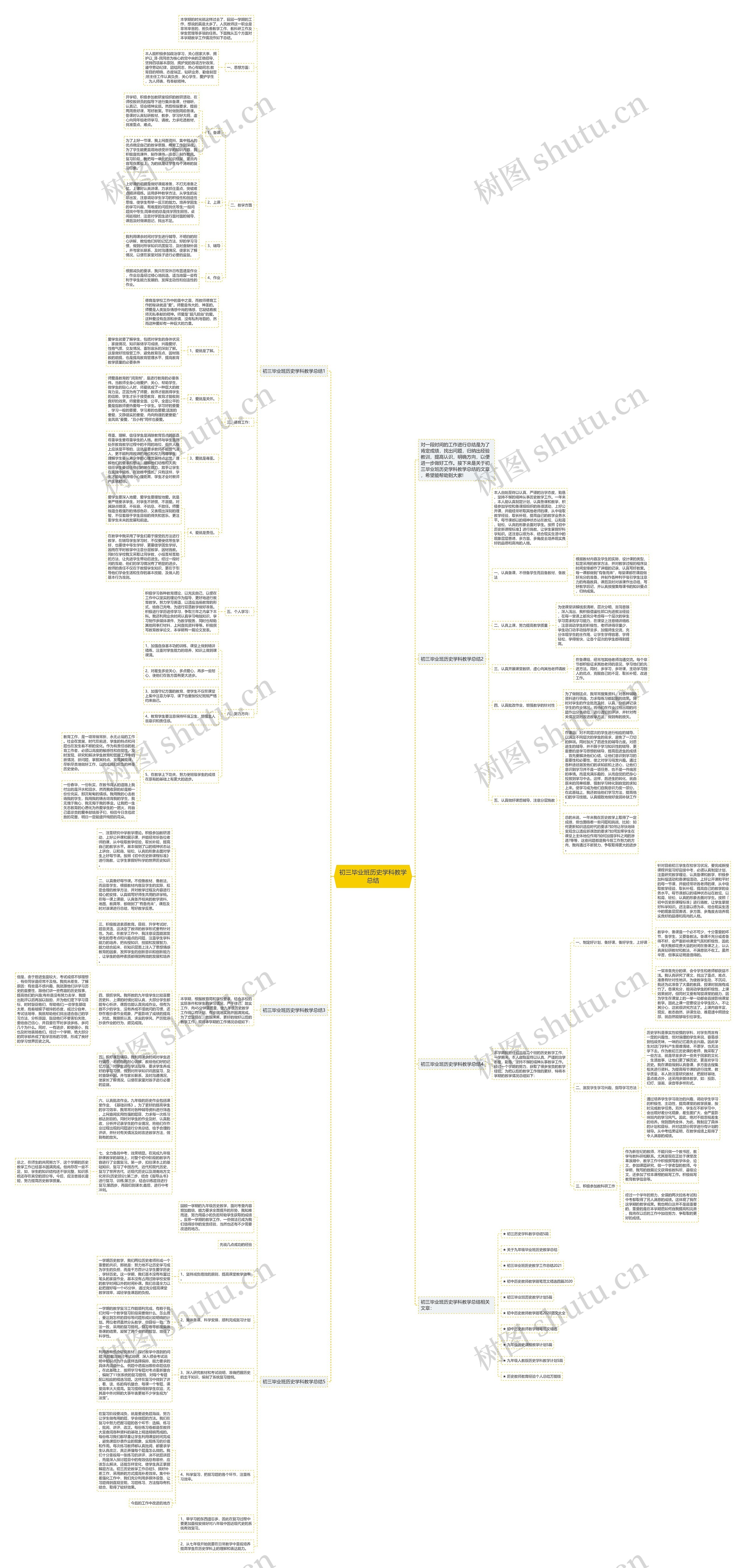 初三毕业班历史学科教学总结思维导图