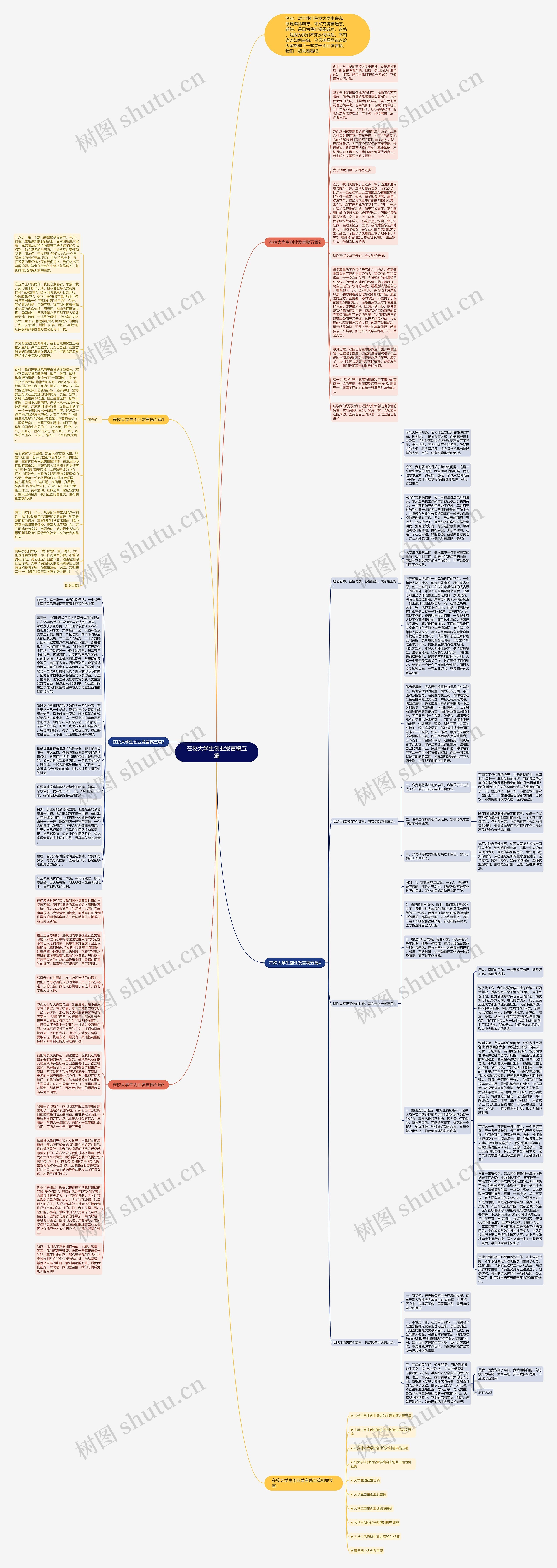 在校大学生创业发言稿五篇思维导图