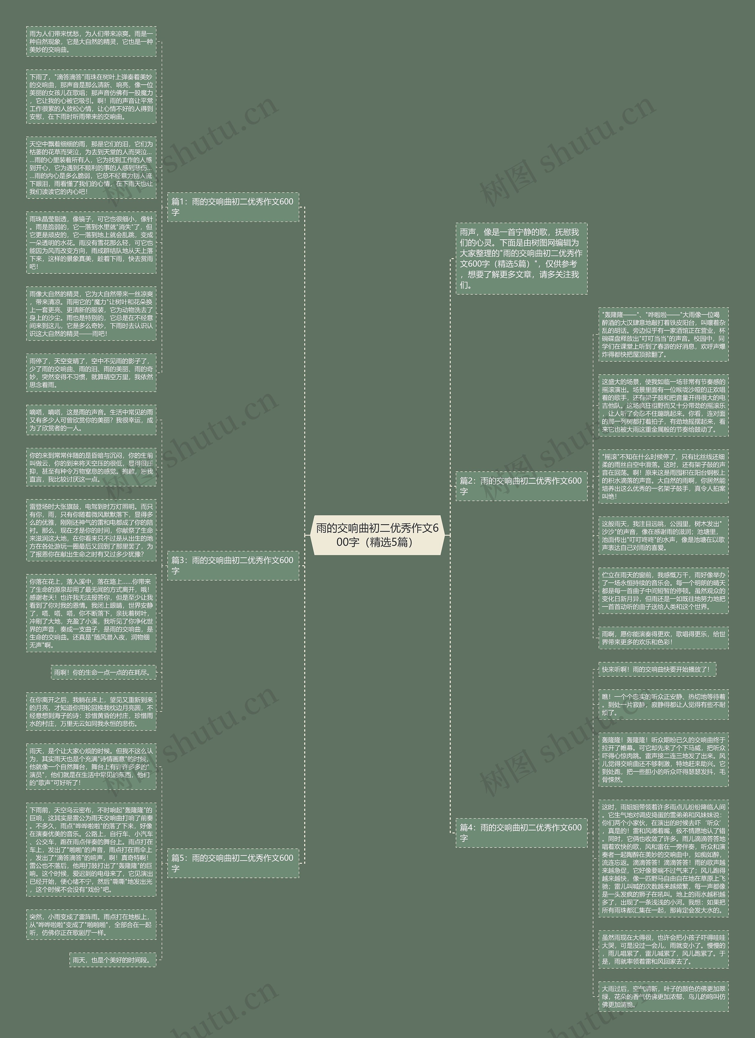 雨的交响曲初二优秀作文600字（精选5篇）思维导图