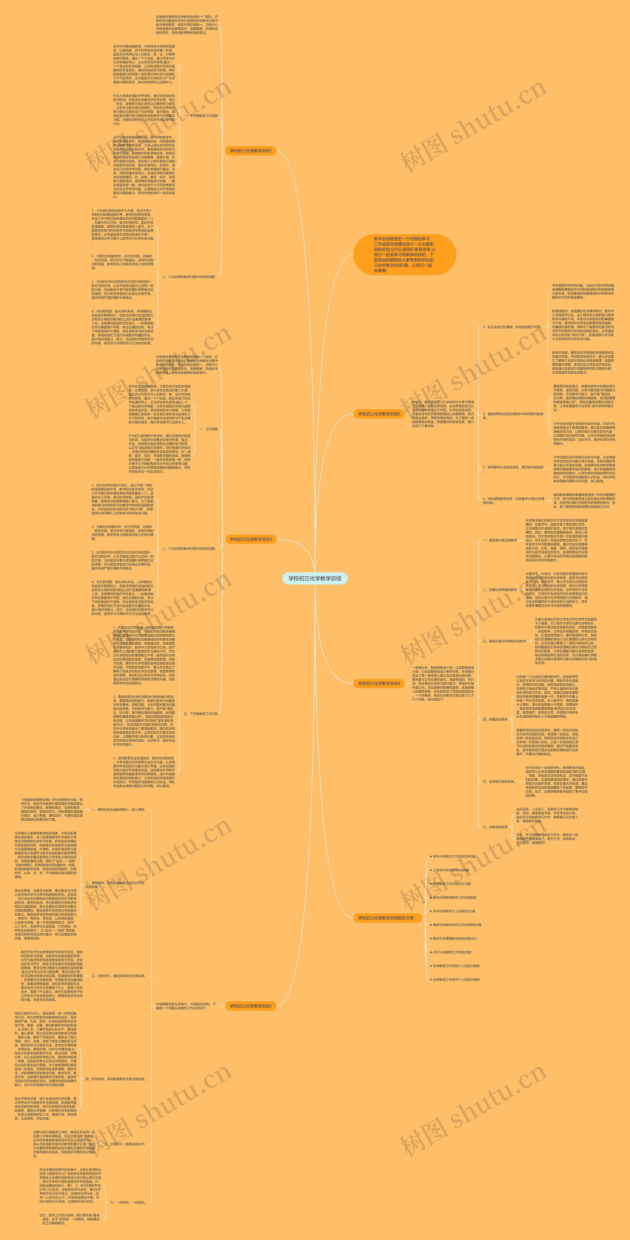 学校初三化学教学总结思维导图