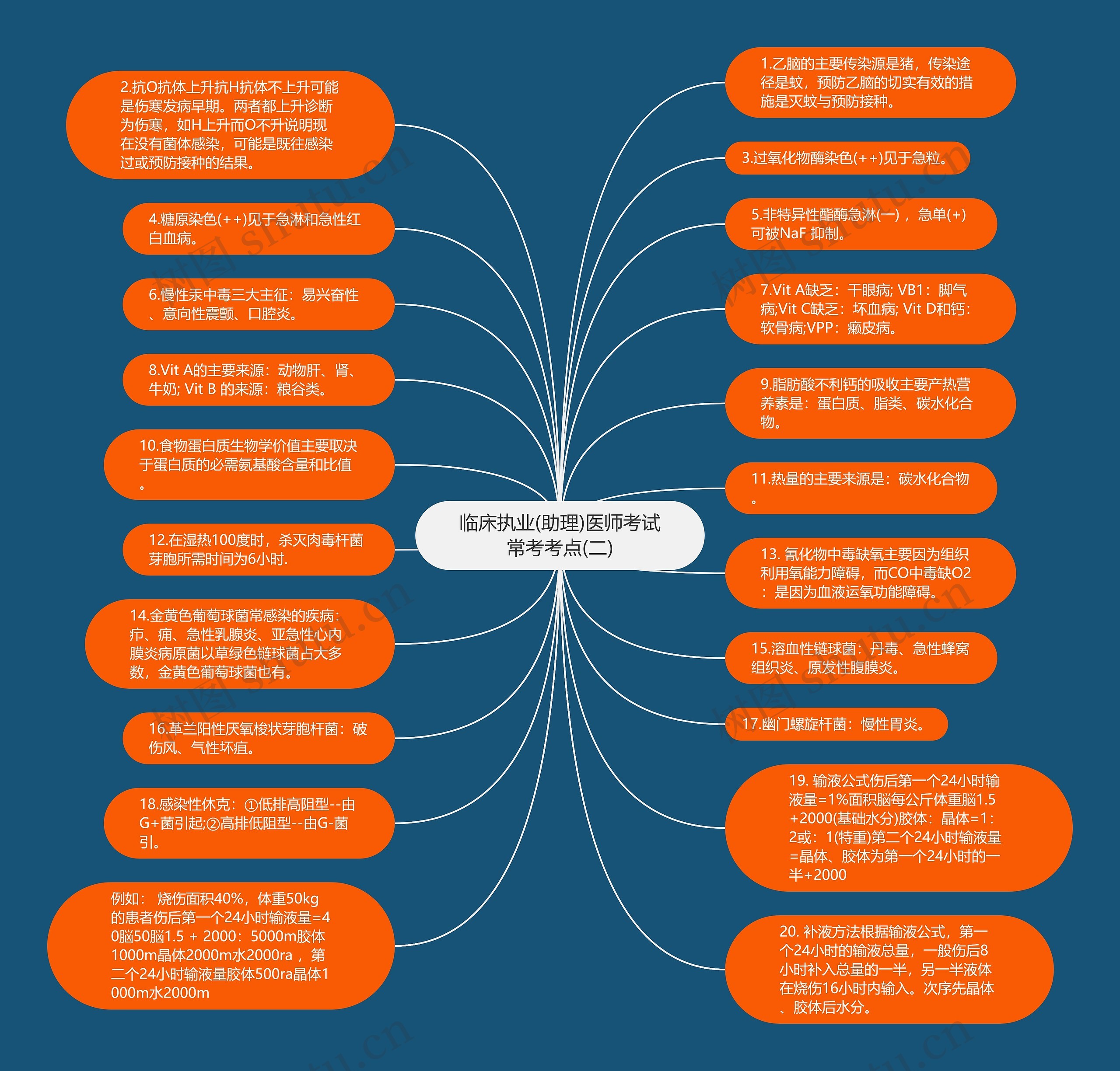 临床执业(助理)医师考试常考考点(二)思维导图