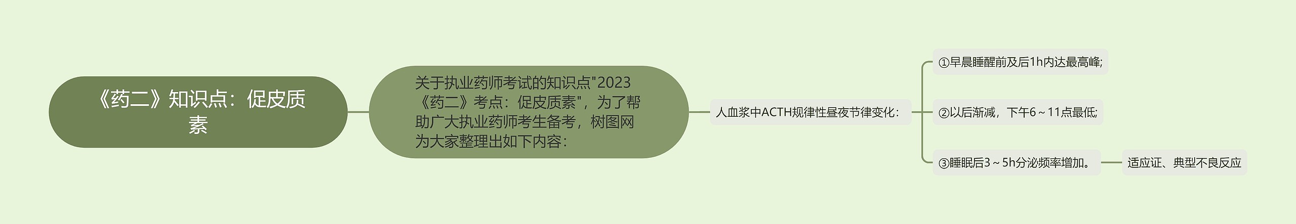 《药二》知识点：促皮质素思维导图