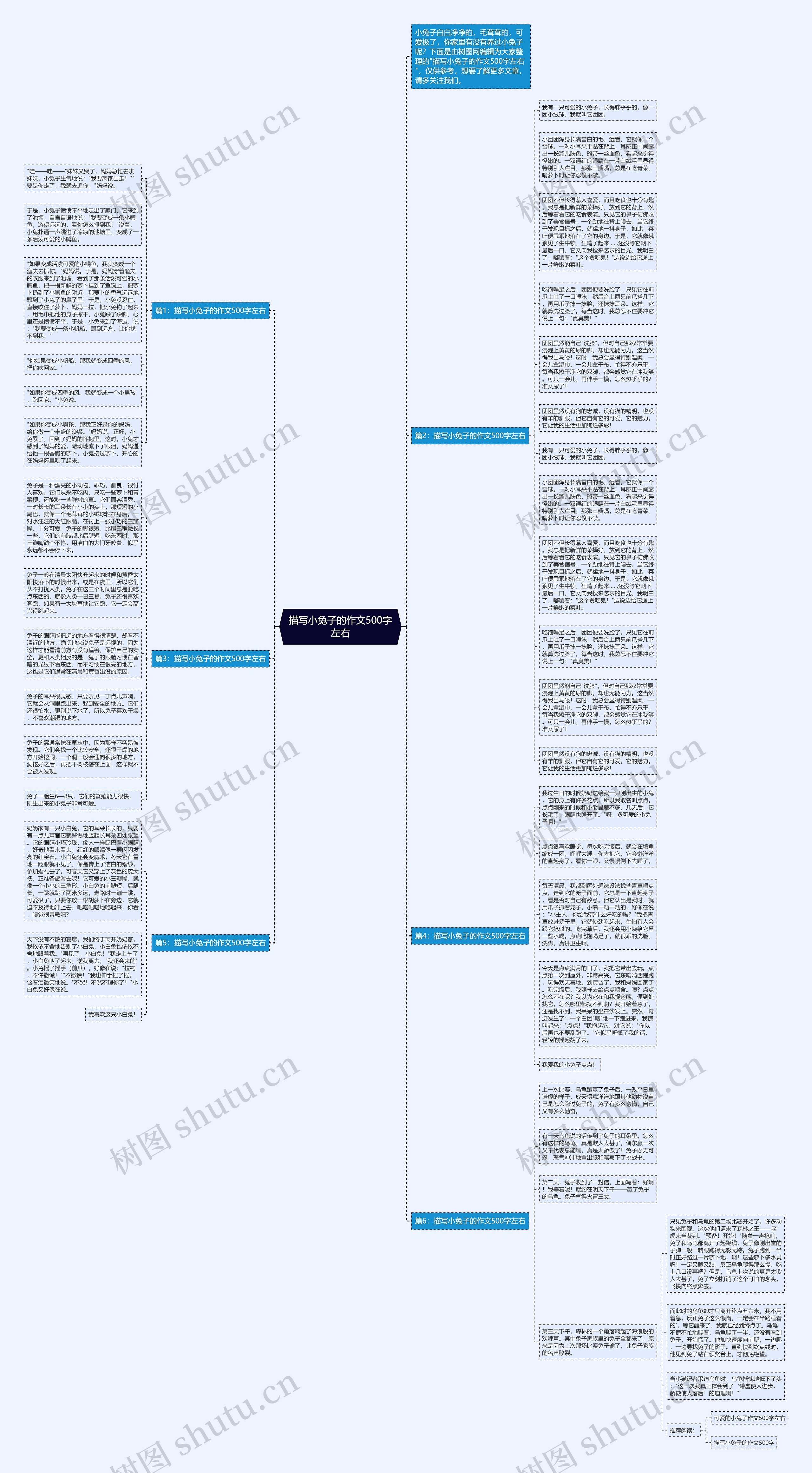 描写小兔子的作文500字左右思维导图
