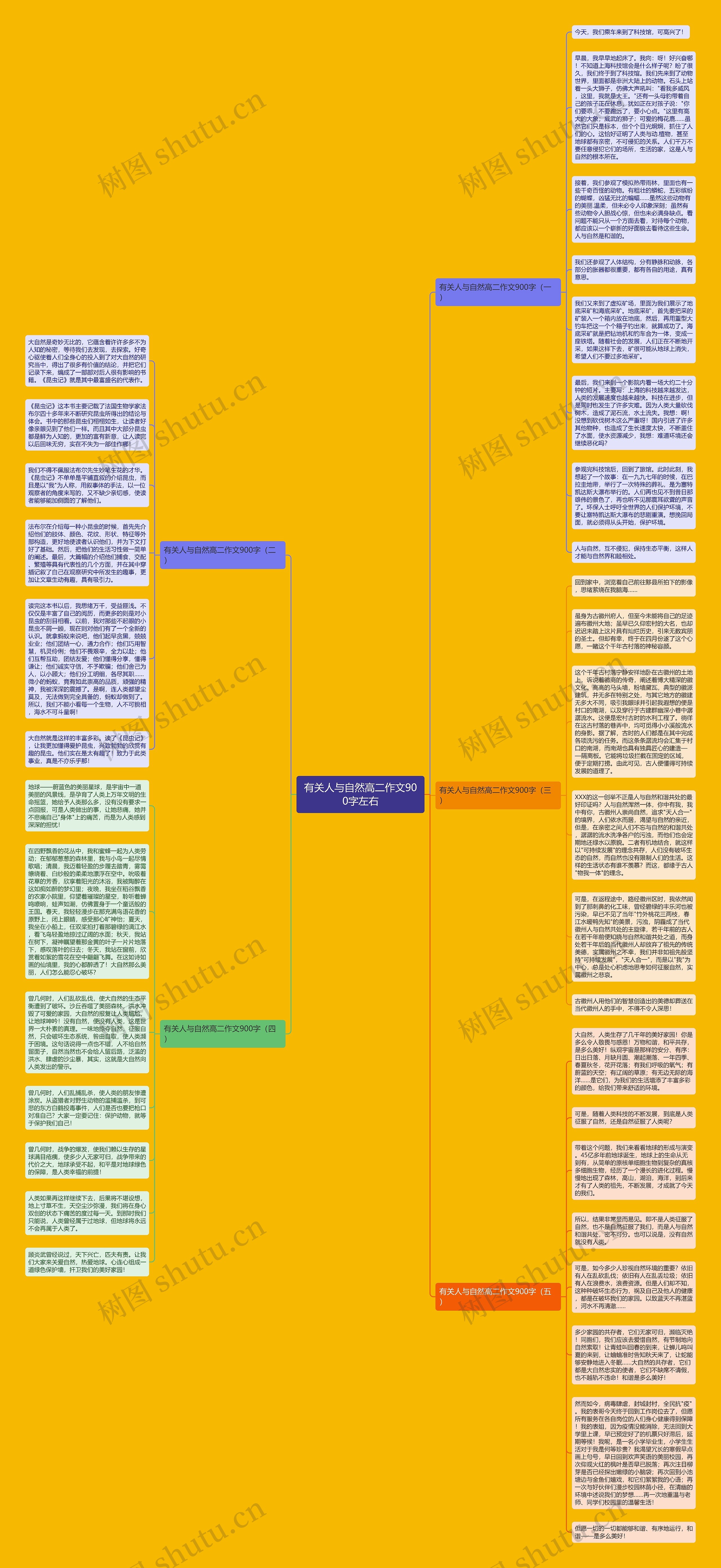 有关人与自然高二作文900字左右思维导图