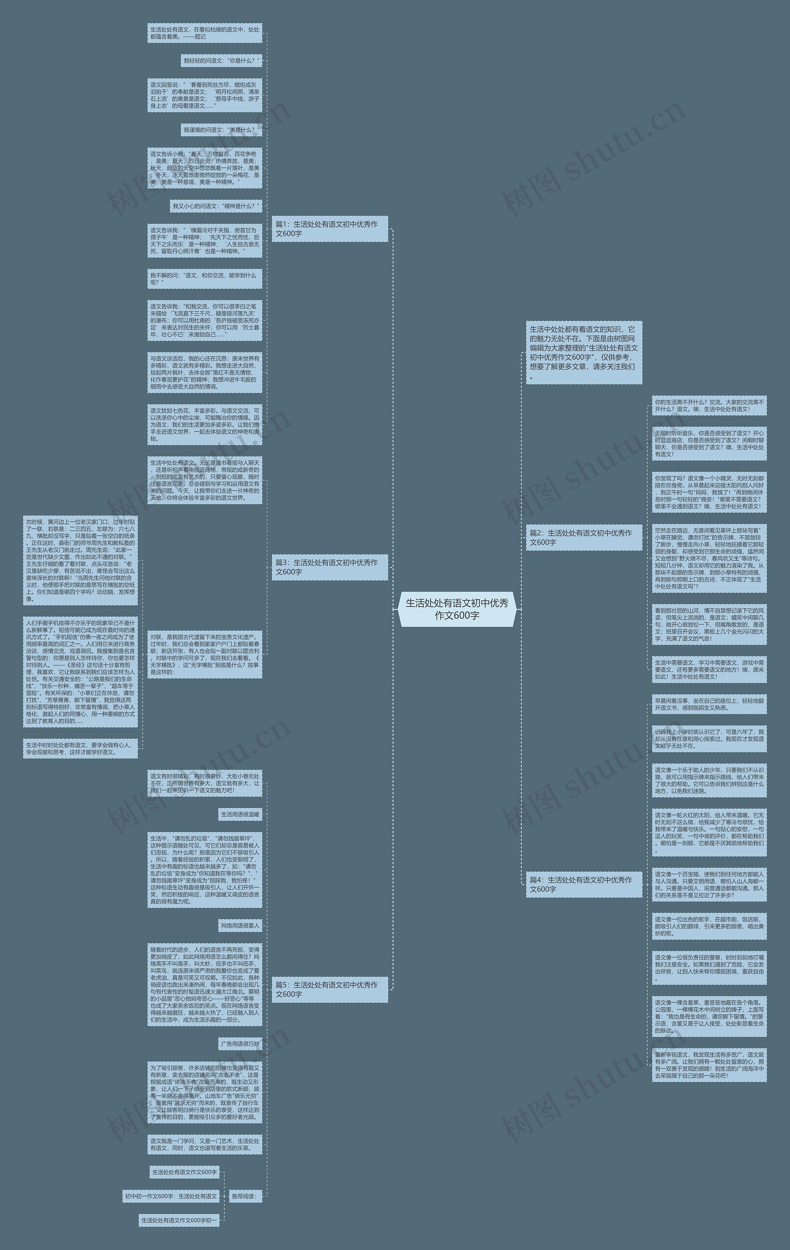 生活处处有语文初中优秀作文600字思维导图