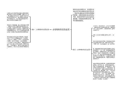 小学材料作文怎么写