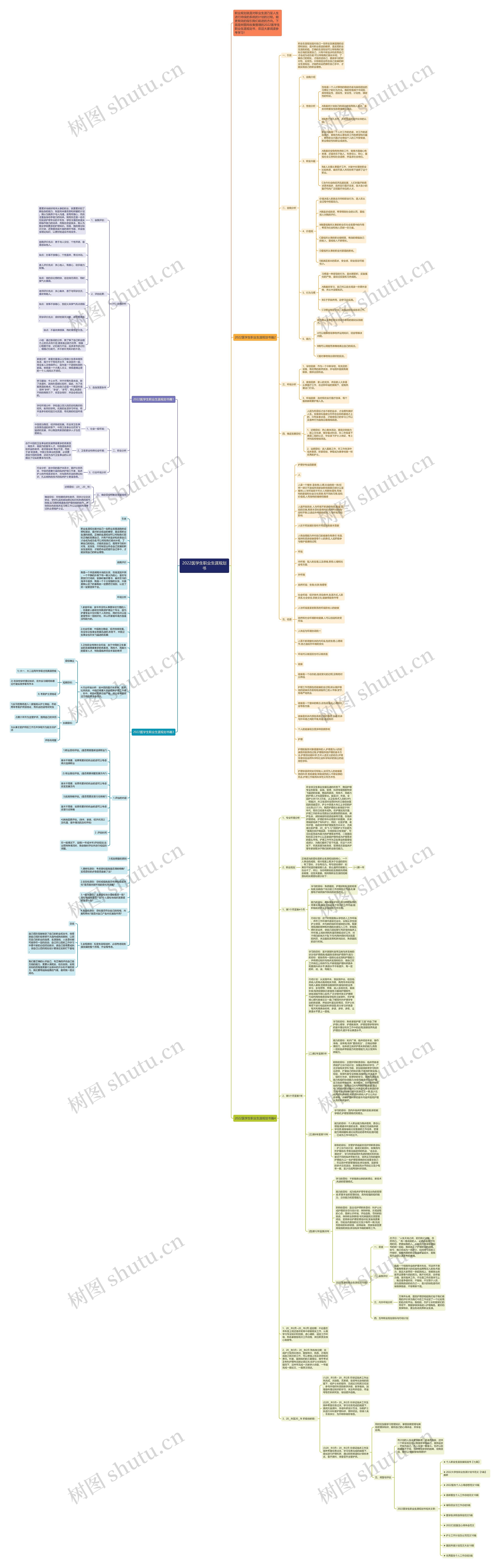 2022医学生职业生涯规划书思维导图