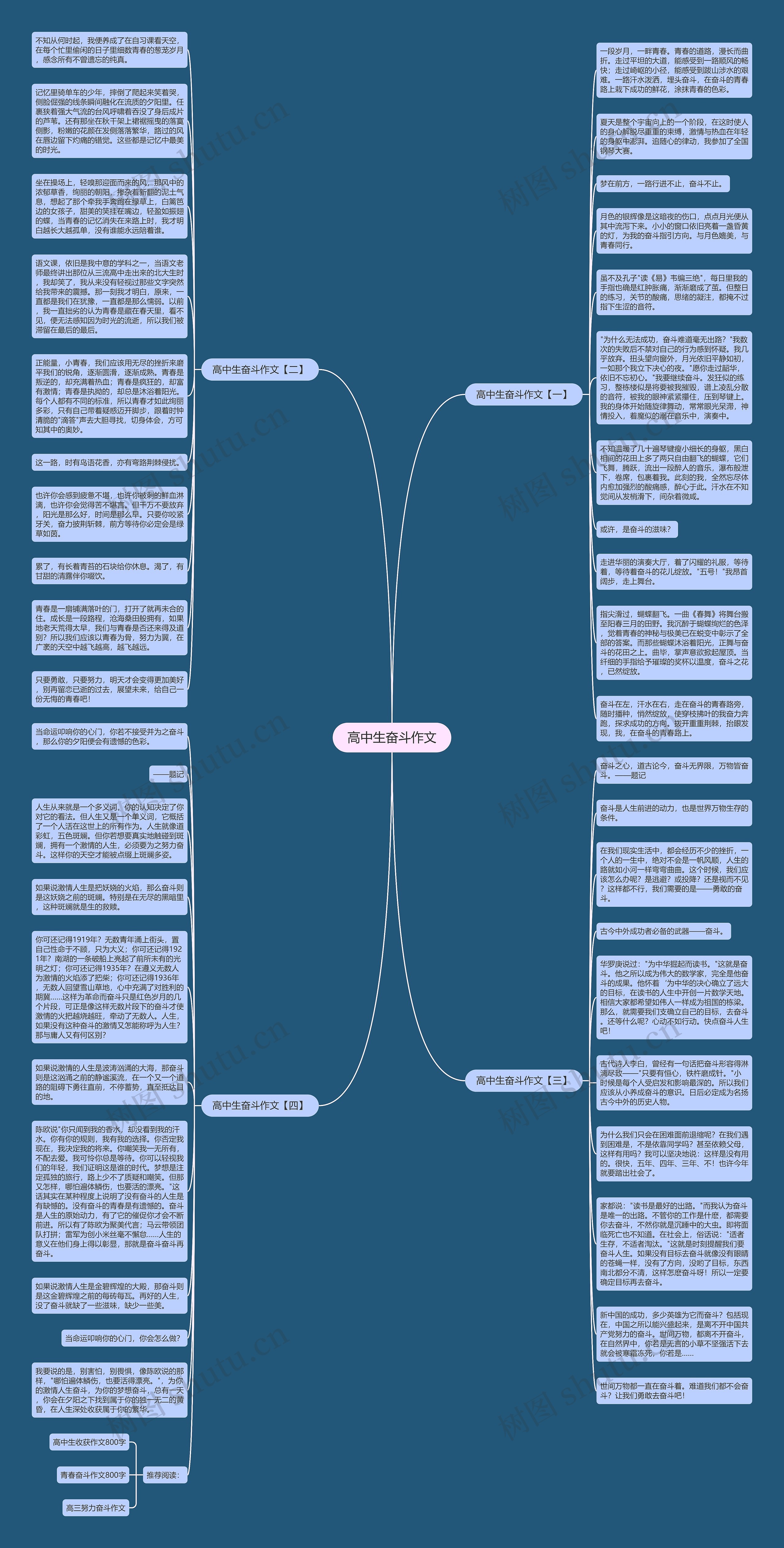 高中生奋斗作文思维导图